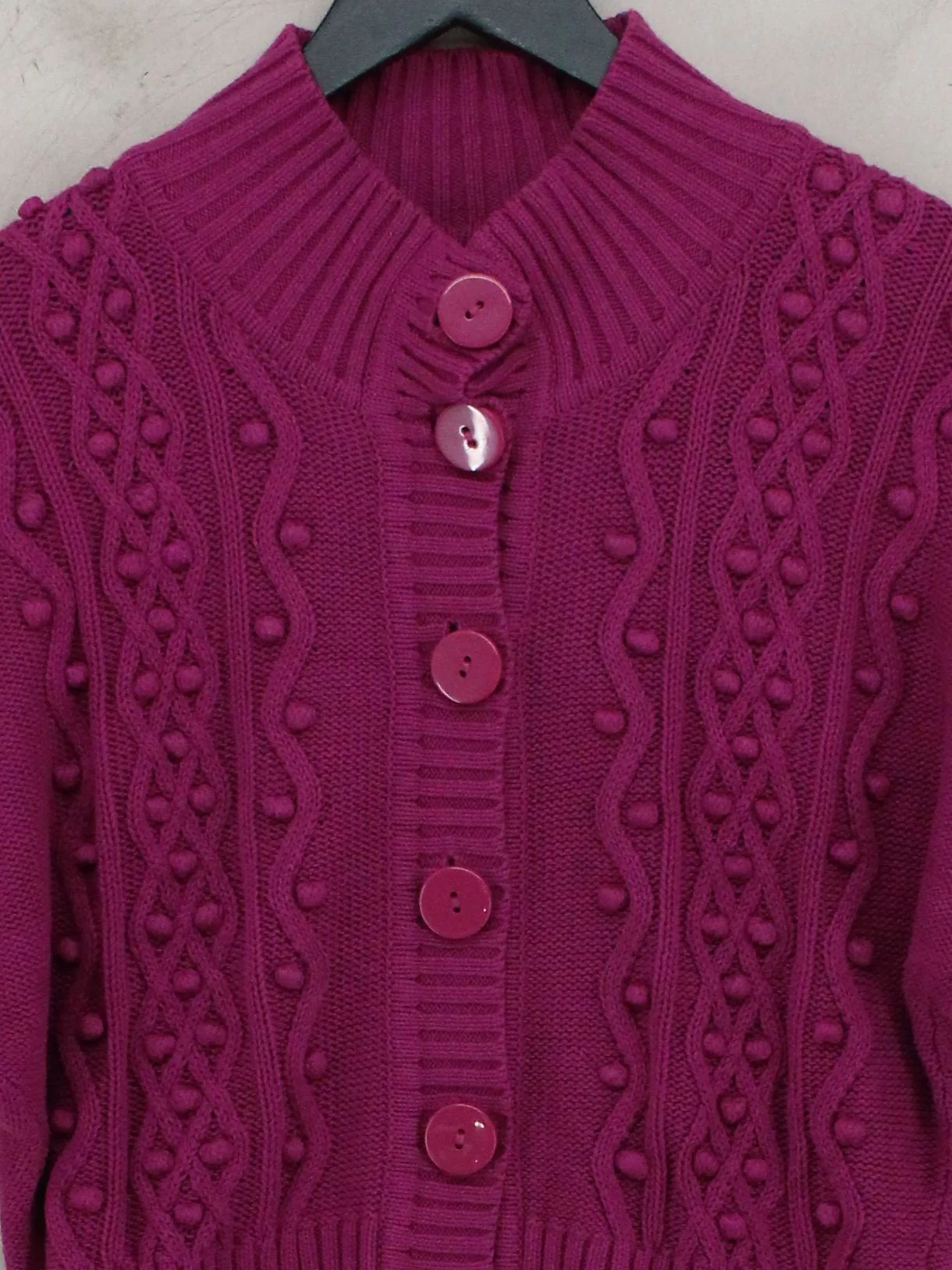 Gelco Women's Cardigan UK 12 Pink 100% Cotton High Neck Cardigan - Image 3