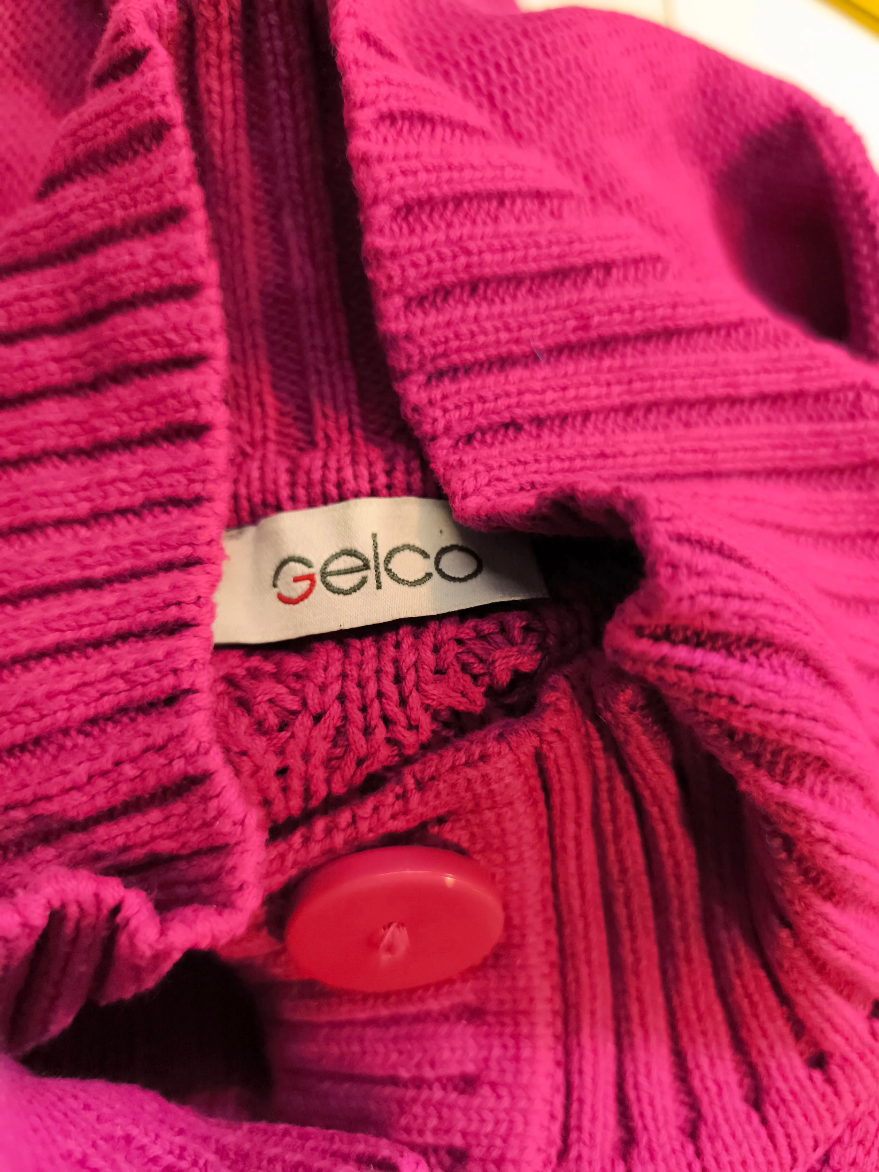Gelco Women's Cardigan UK 12 Pink 100% Cotton High Neck Cardigan - Image 5