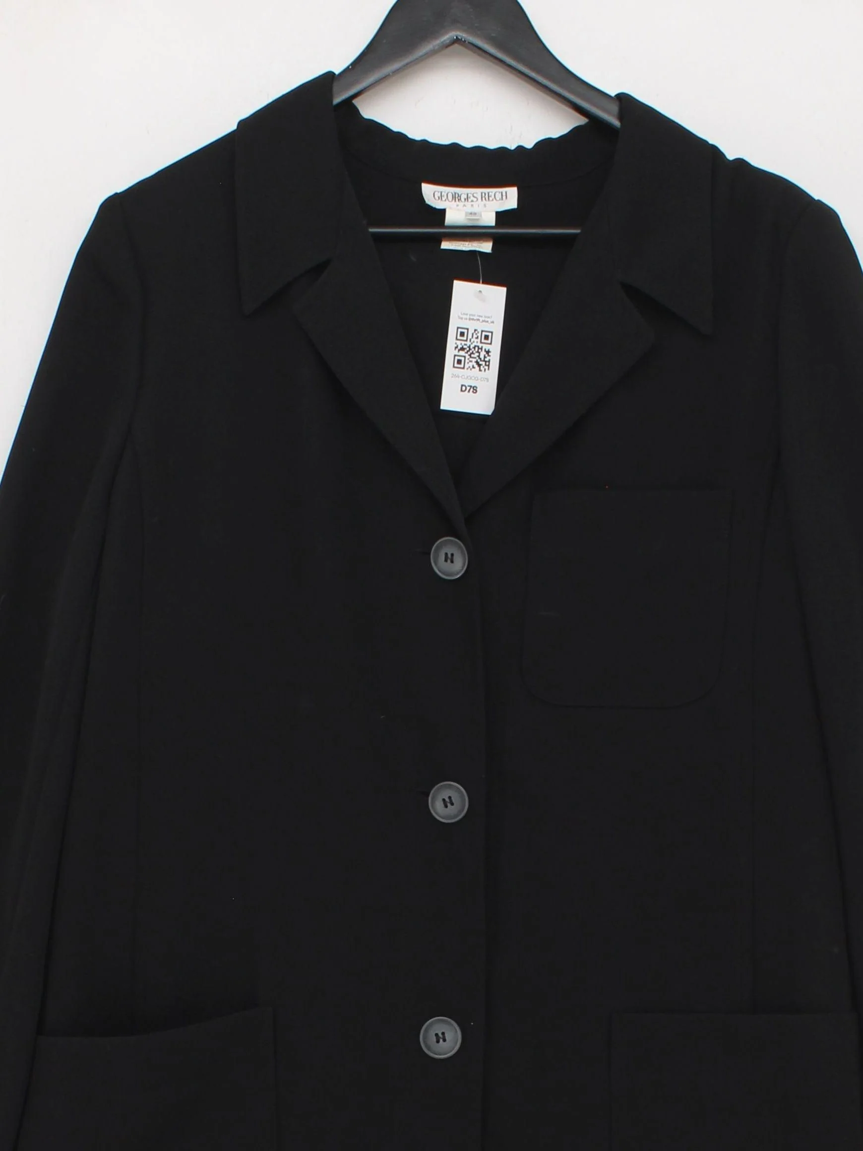 Georges Rech Women's Coat UK 14 Black 100% Polyester Overcoat - Image 3