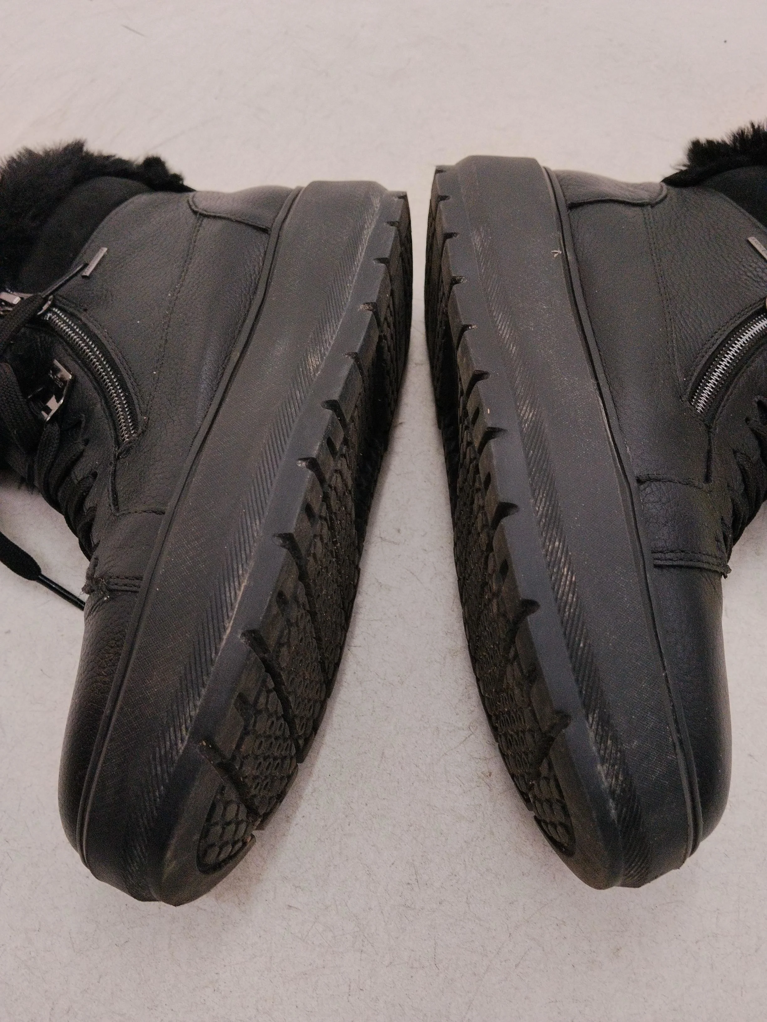 Geox Women's Boots UK 4 Black Leather with Faux Fur Combat - Image 7