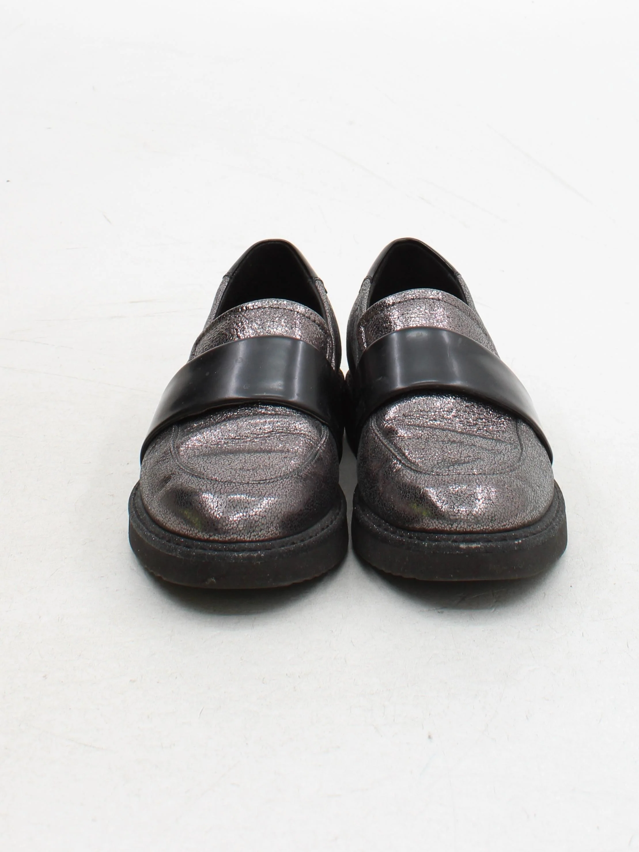 Geox Women's Flat Shoes UK 5 Silver 100% Leather Loafer - Image 2