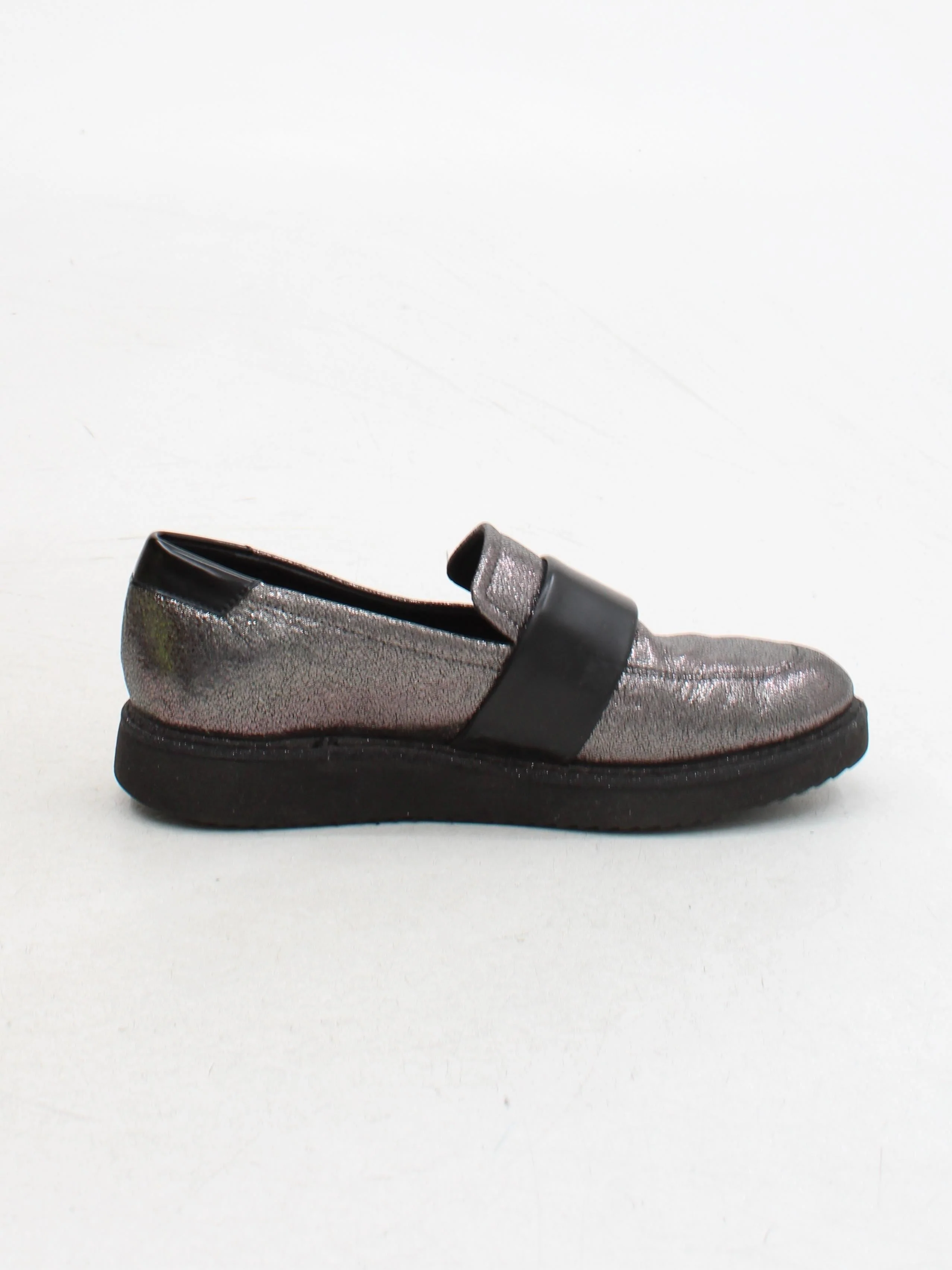 Geox Women's Flat Shoes UK 5 Silver 100% Leather Loafer - Image 5