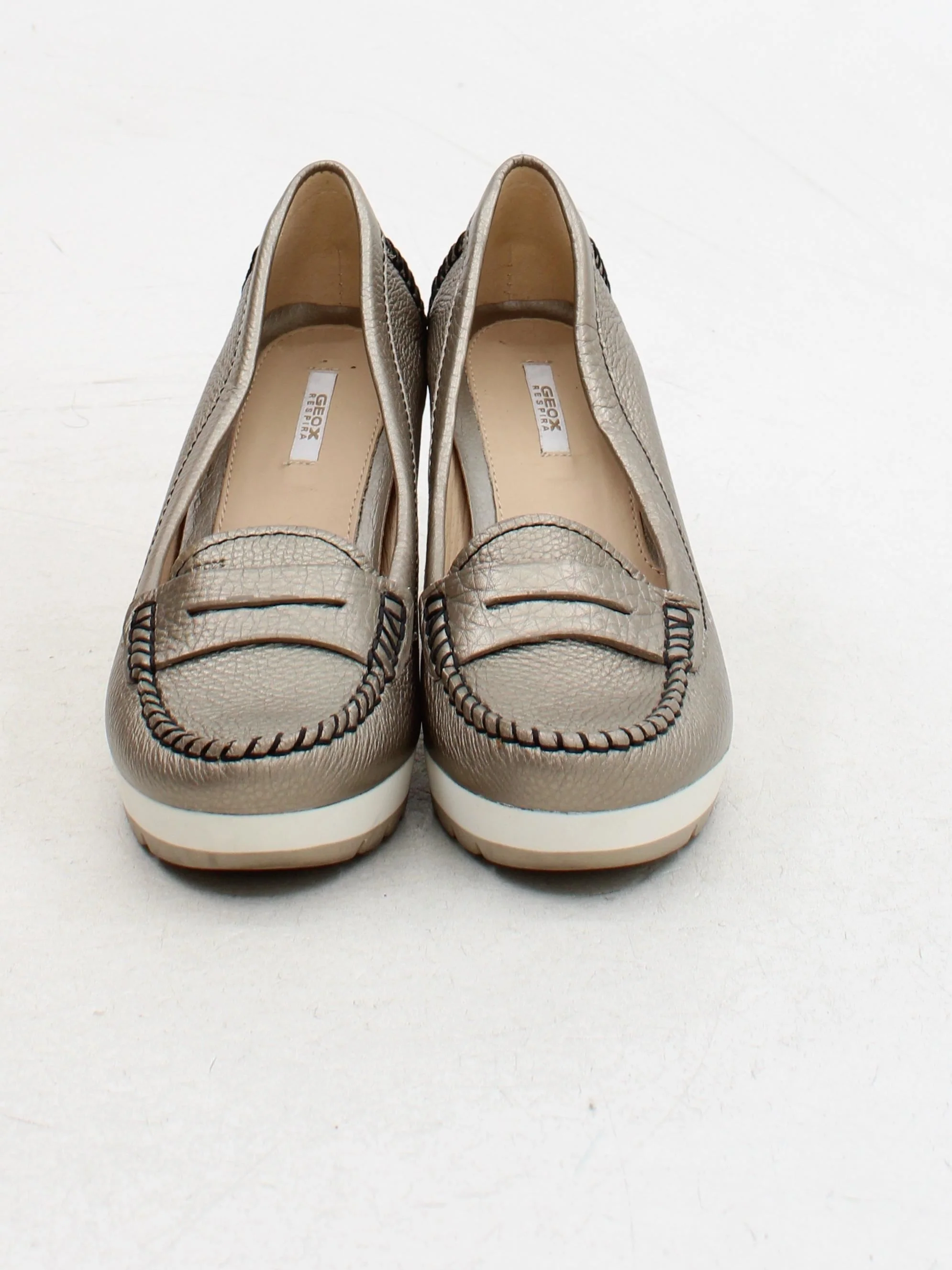 Geox Women's Heels UK 4 Gold 100% Leather Platform - Image 2
