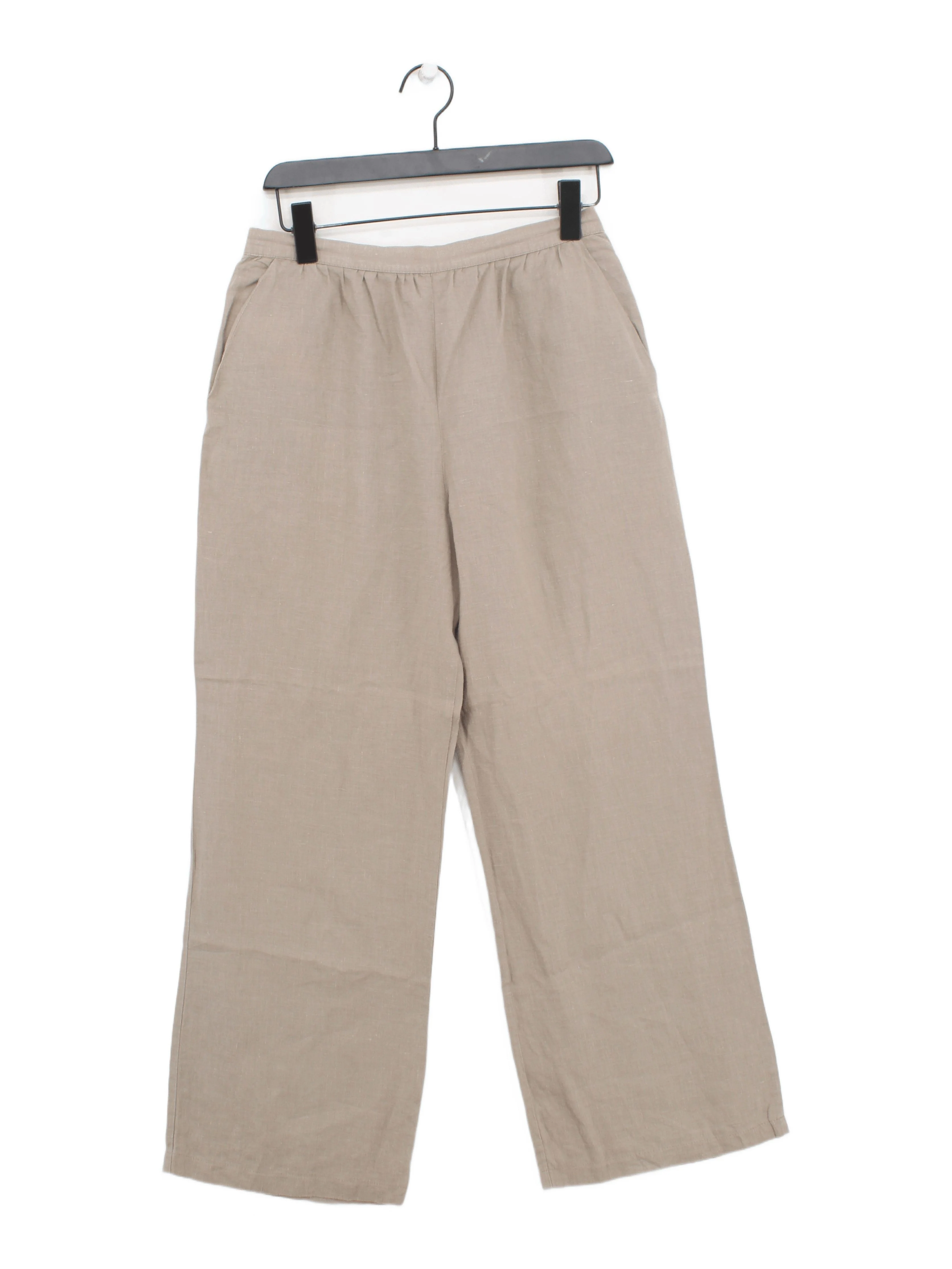 Gerard Darel Women's Trousers UK 12 Tan 100% Linen Wide-Leg Sweatpants