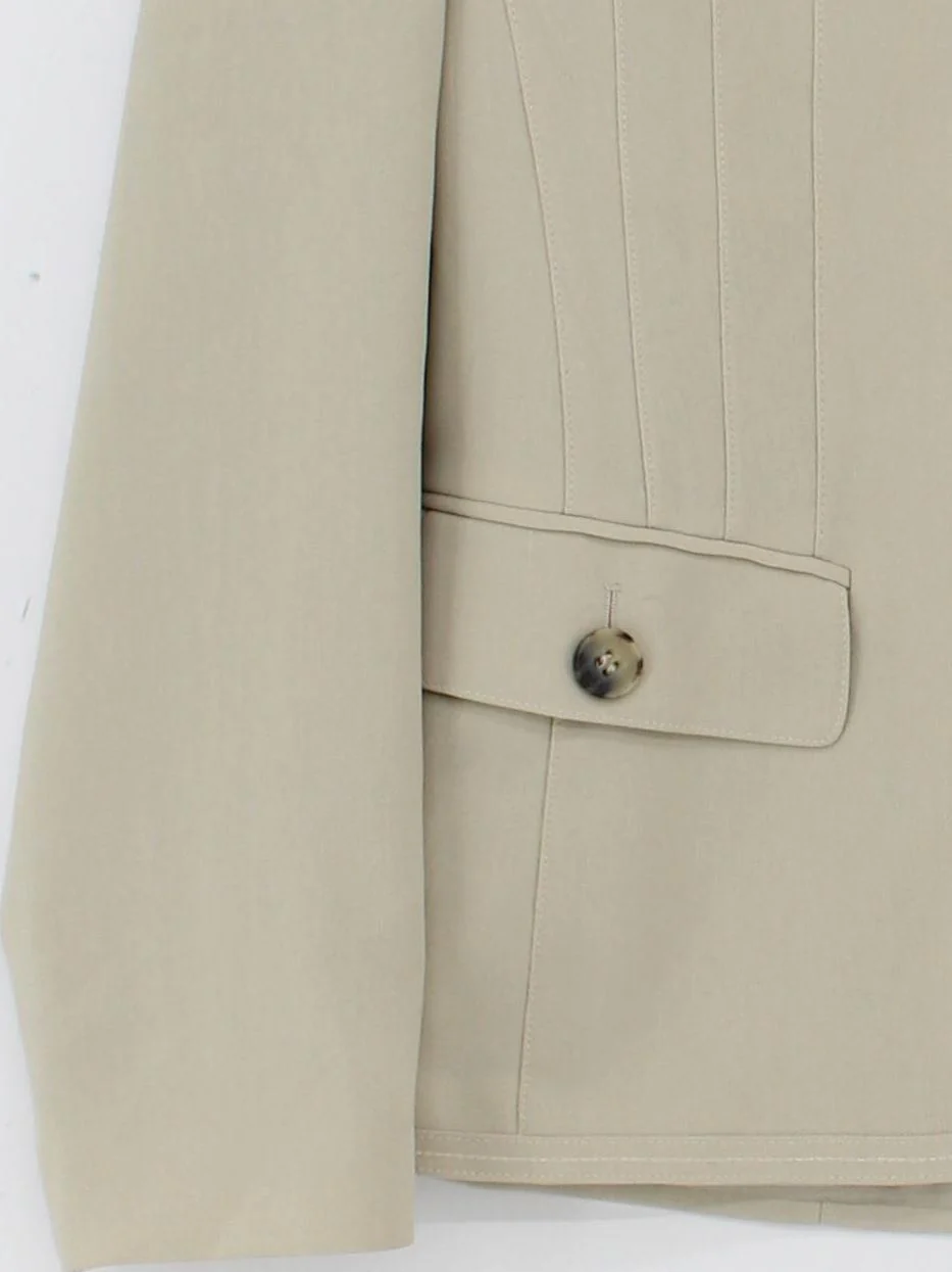 Gerry Weber Women's Blazer UK 12 Cream Polyester with Acetate Overcoat - Image 4