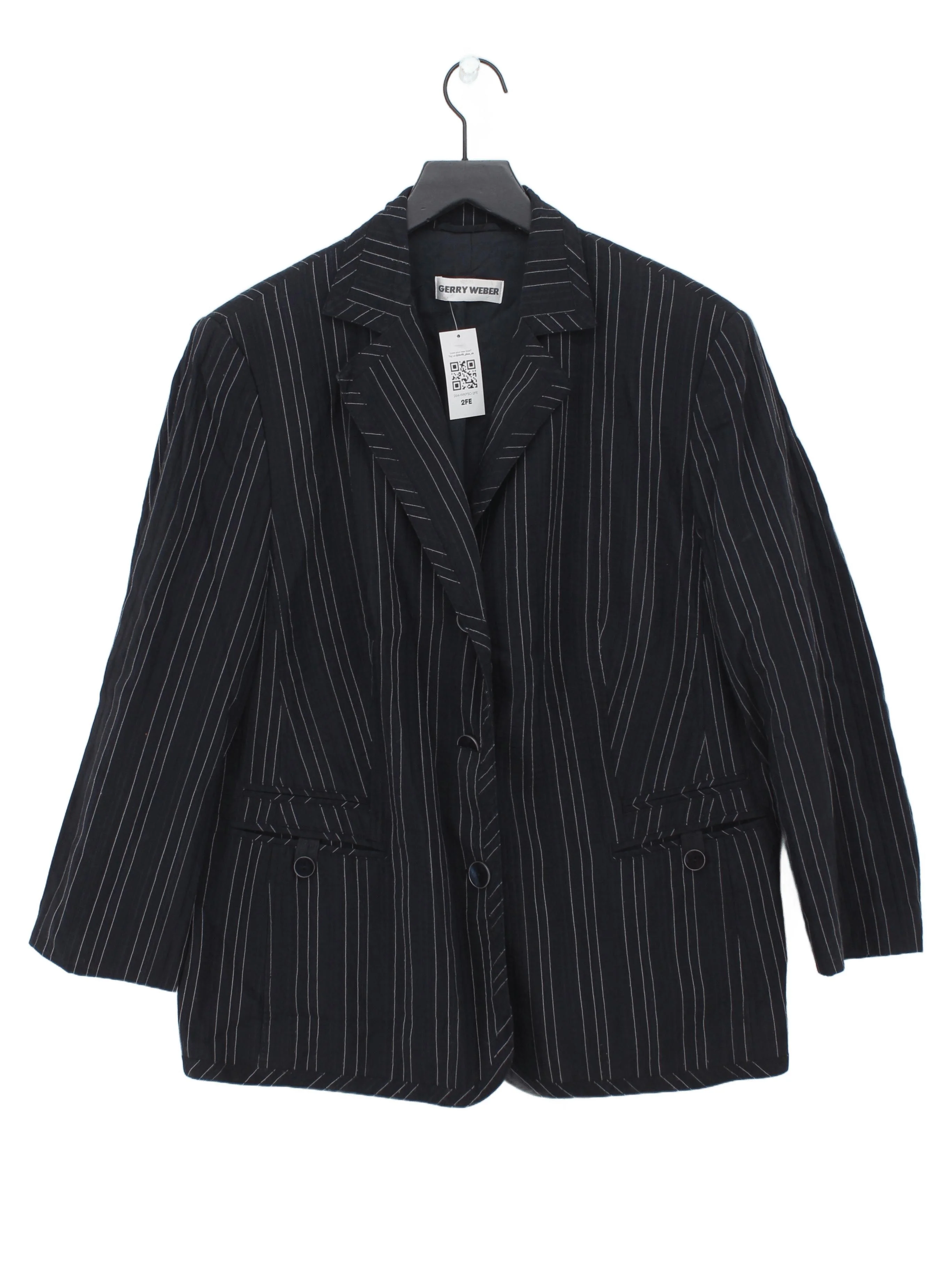 Gerry Weber Women's Blazer UK 20 Black Striped 100% Other Overcoat