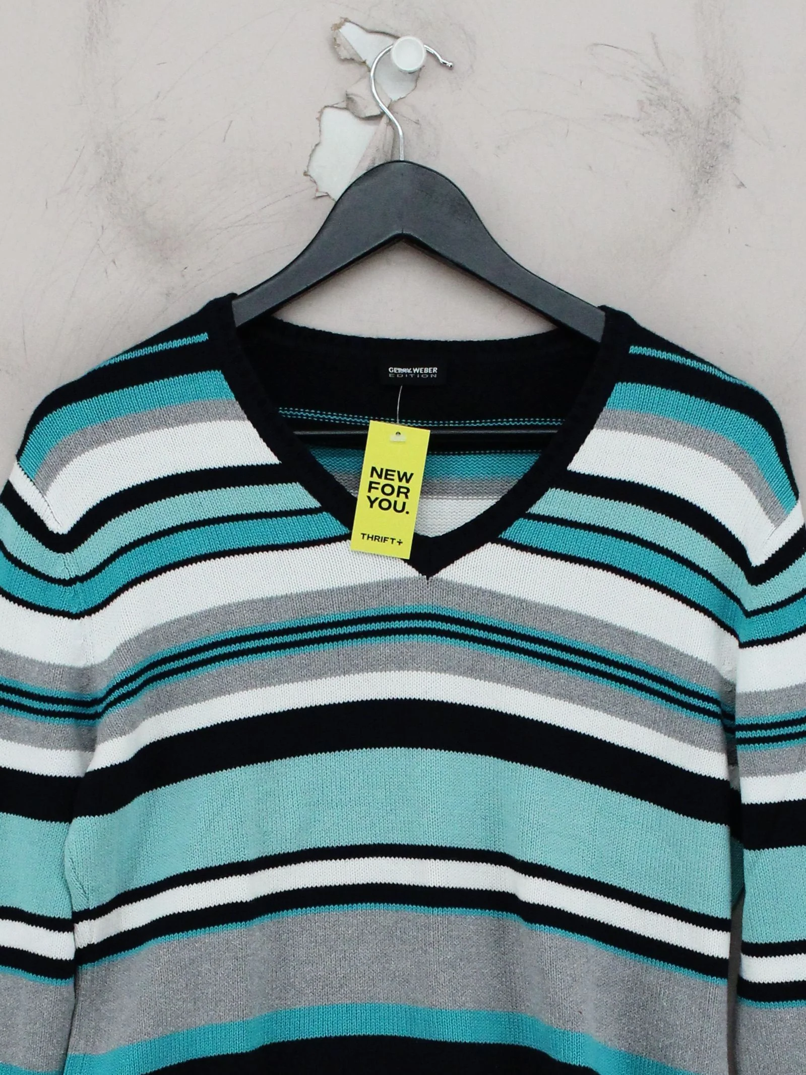 Gerry Weber Women's Jumper UK 16 Blue Cotton with Acrylic Pullover - Image 3