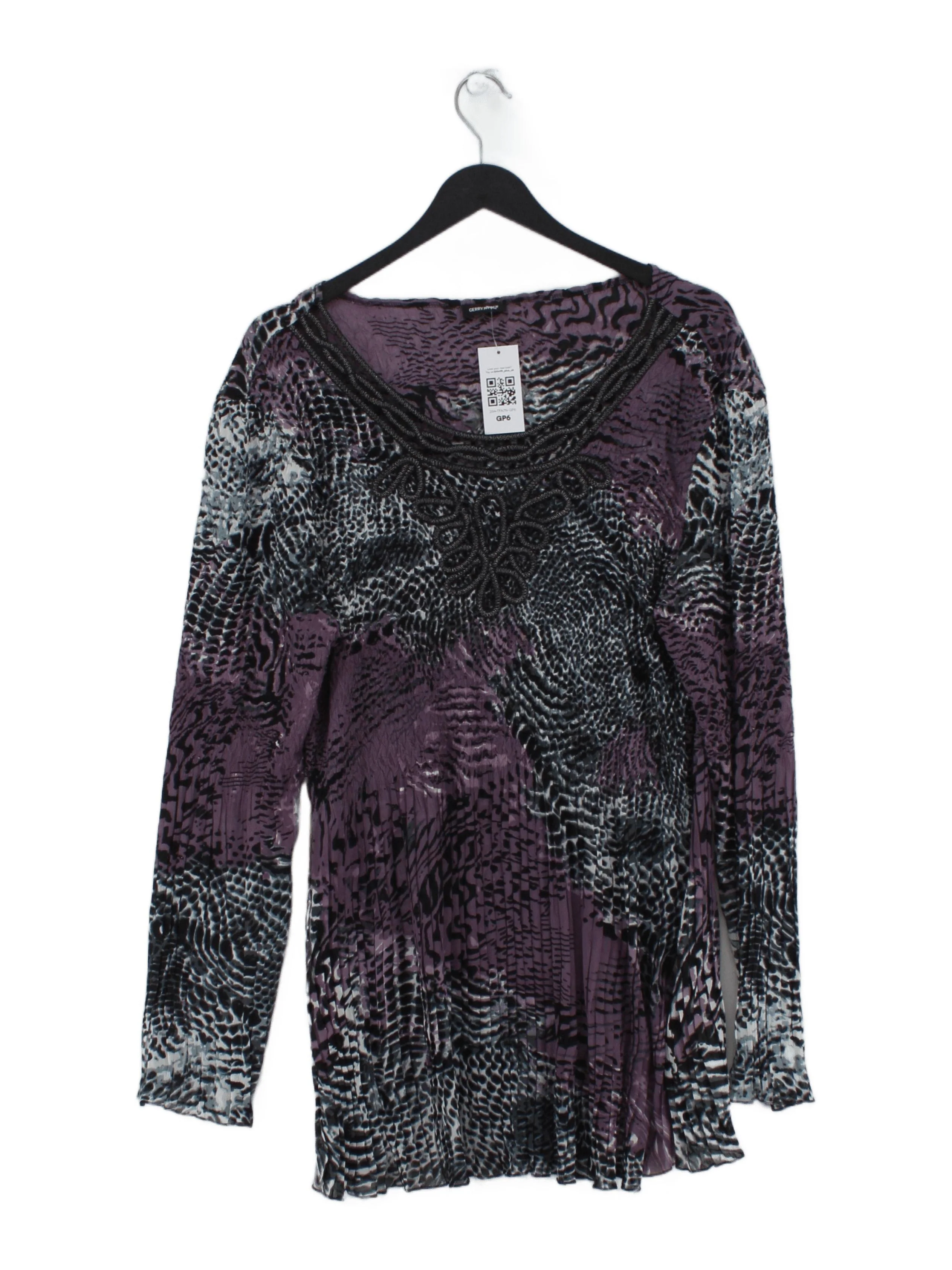 Gerry Weber Women's Top UK 18 Multi 100% Polyester Long Sleeve Round Neck Basic