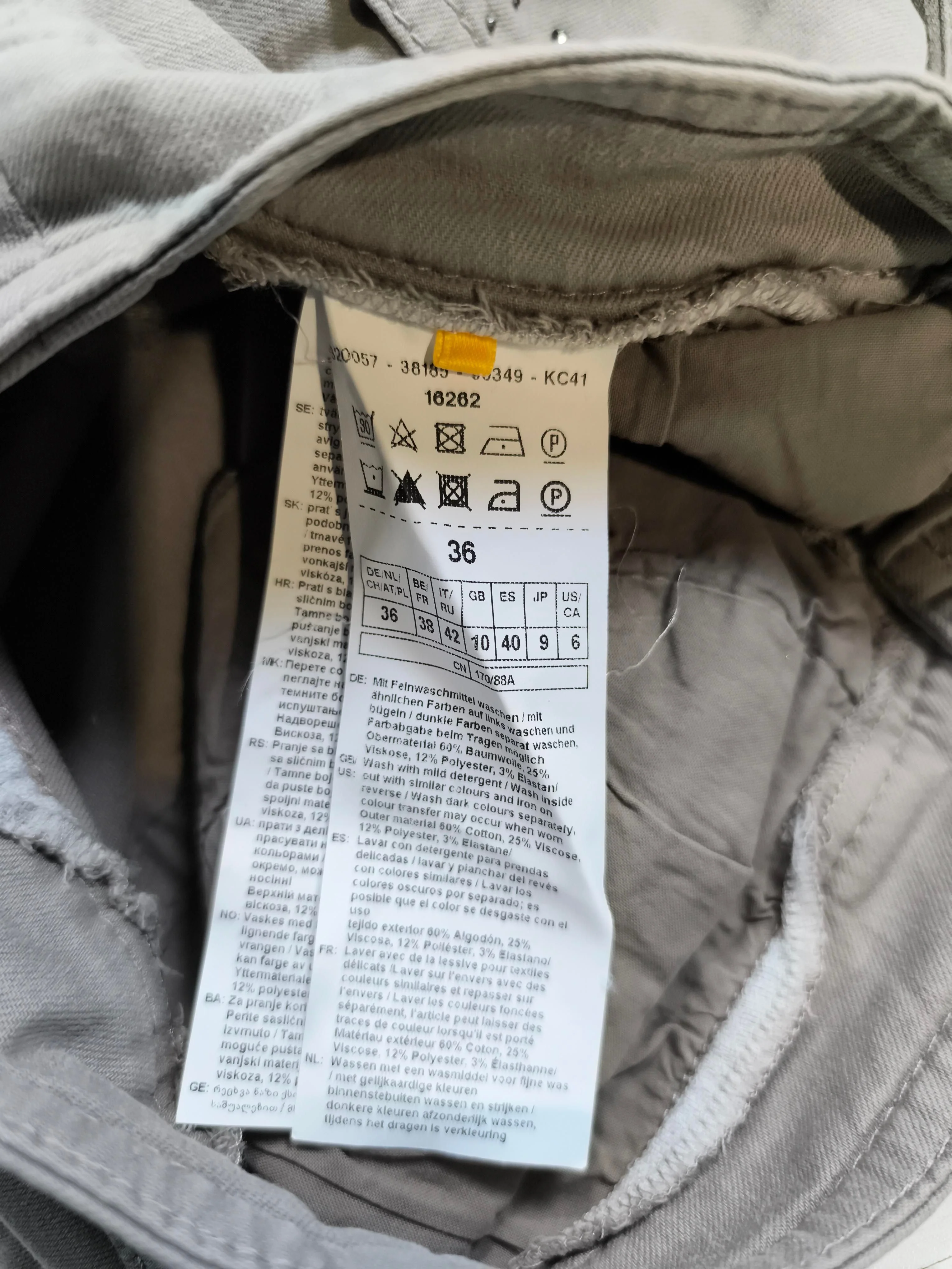 Gerry Weber Women's Trousers UK 10 Grey Cotton with Viscose, Elastane Chino - Image 6
