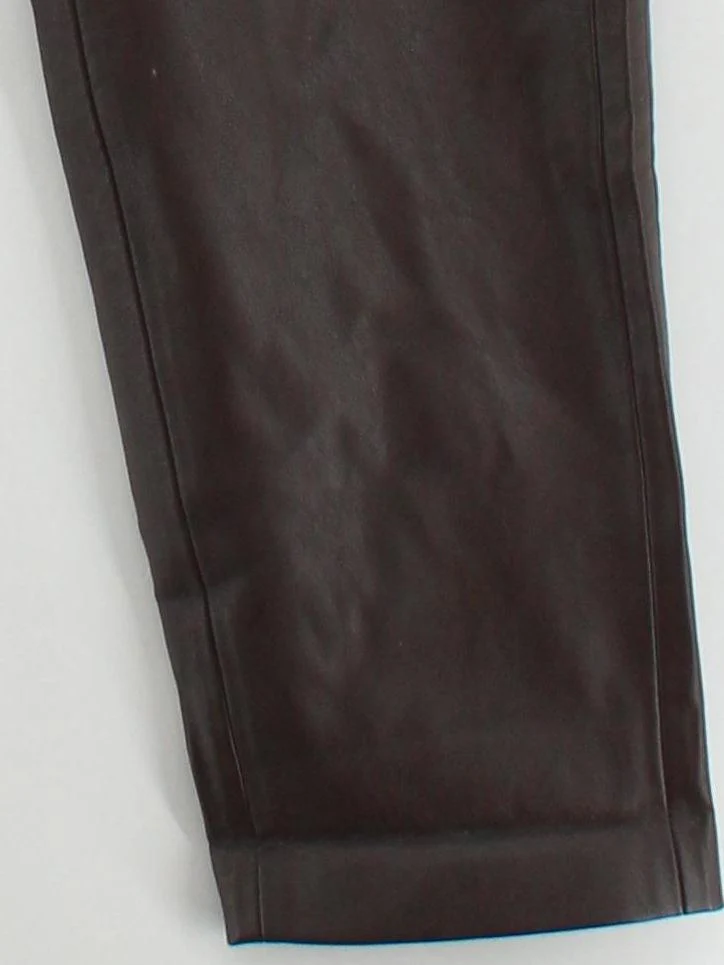 Gerry Weber Women's Trousers W 32 in Brown 100% Faux Leather Tapered Cropped - Image 4