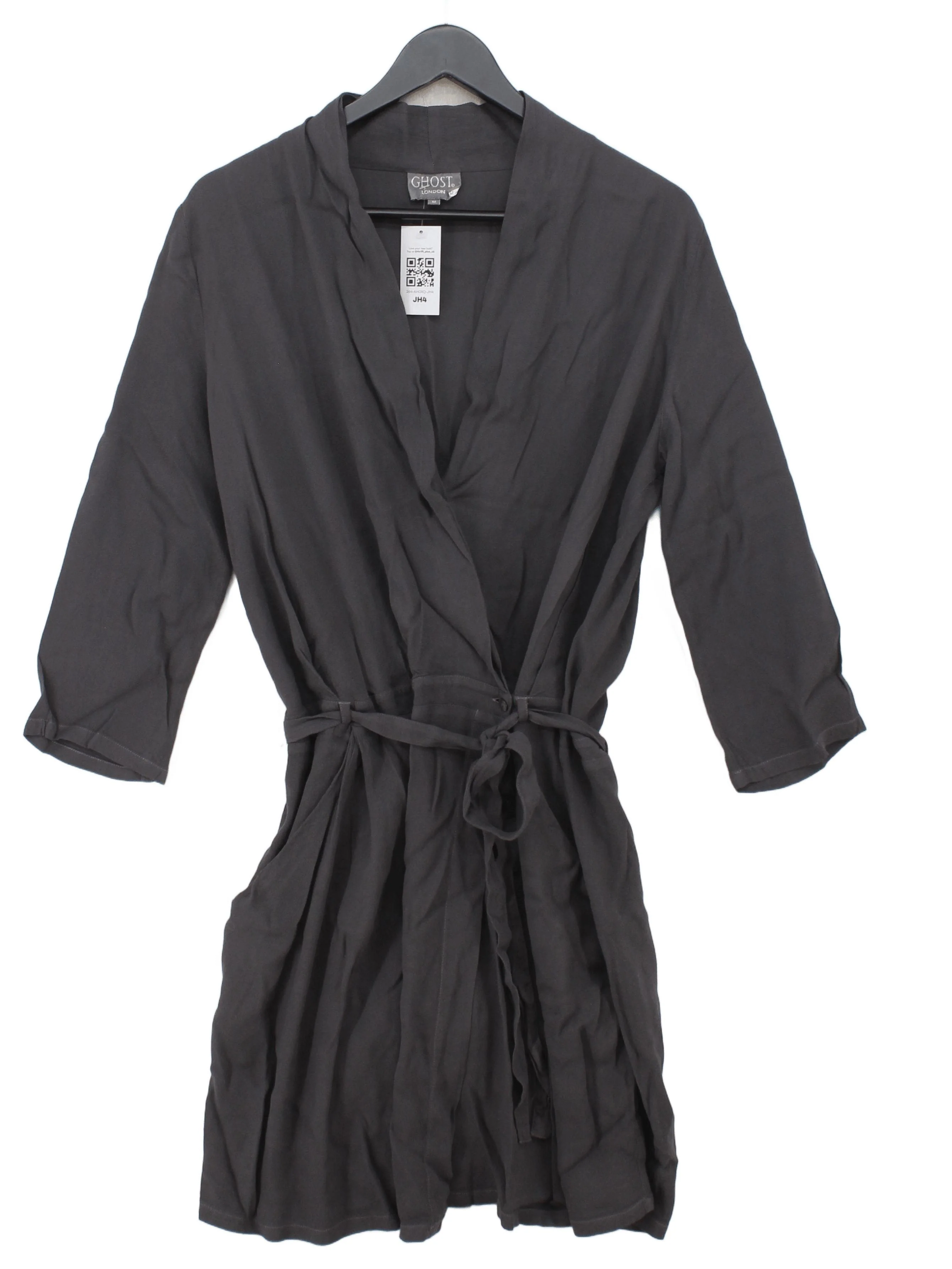 Ghost Wrap Mini Dress M in Grey