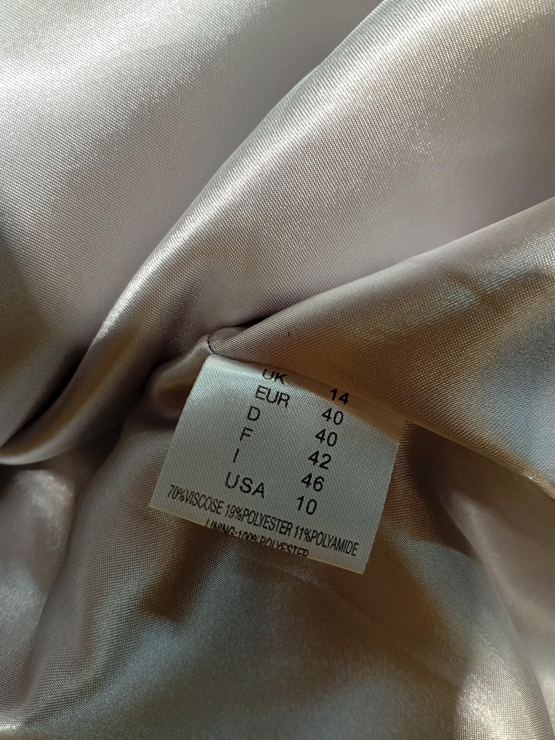 Gina Bacconi Women's Midi Skirt UK 14 Silver Viscose - Image 6