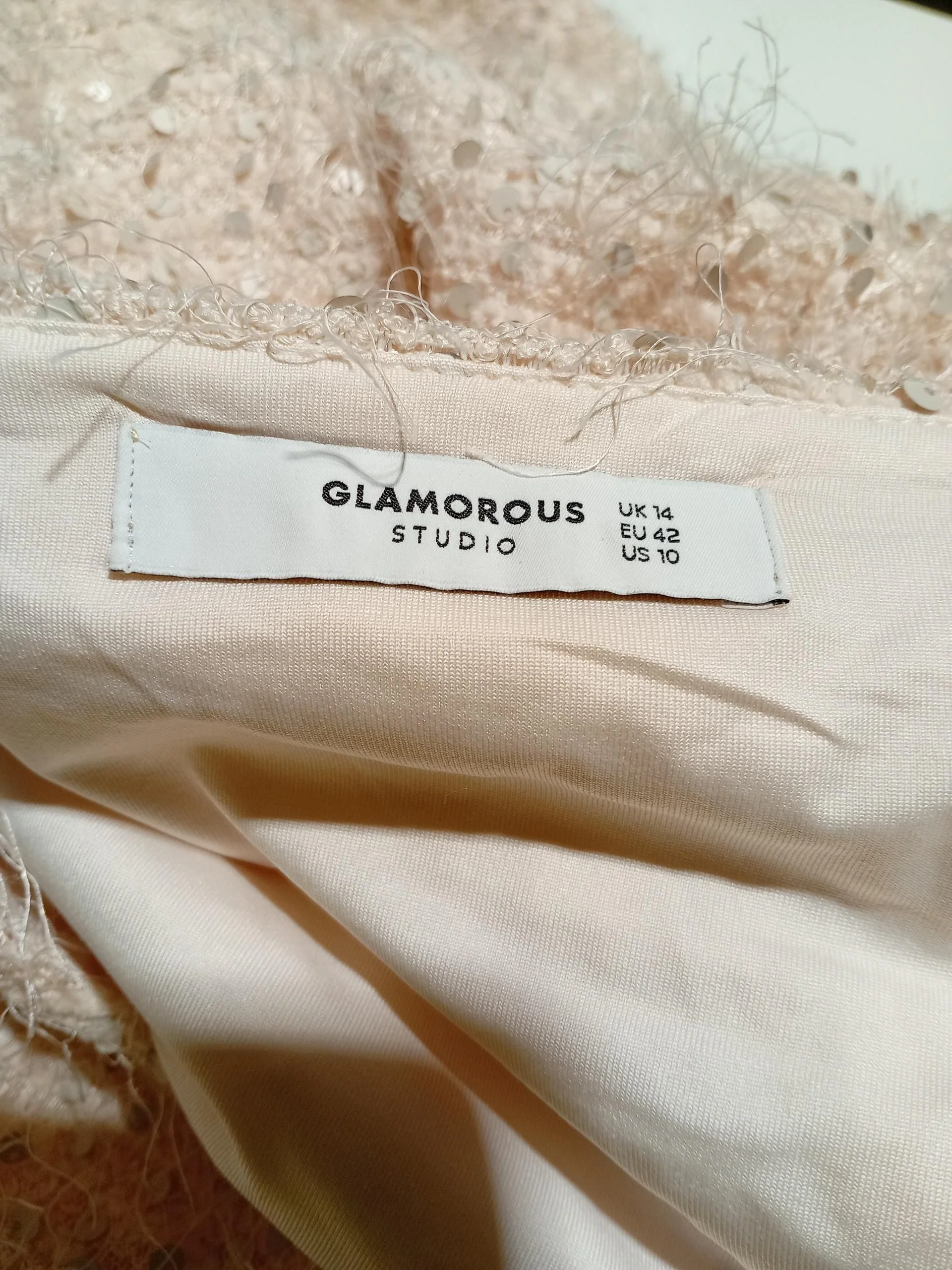 Glamorous Bodycon Midi Dress UK14 in Cream - Image 5