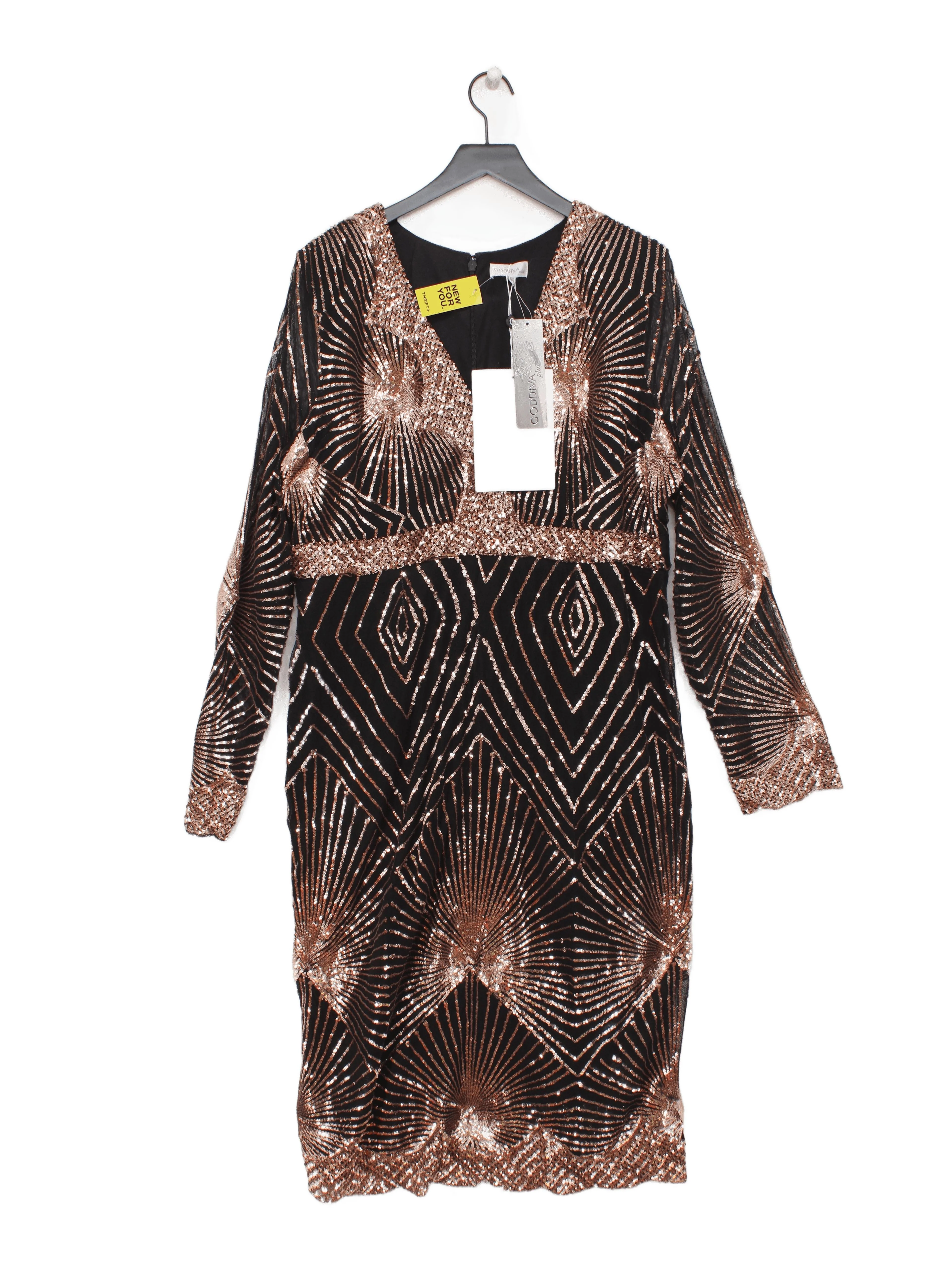 Goddiva Bodycon Mini Dress UK22 in Black