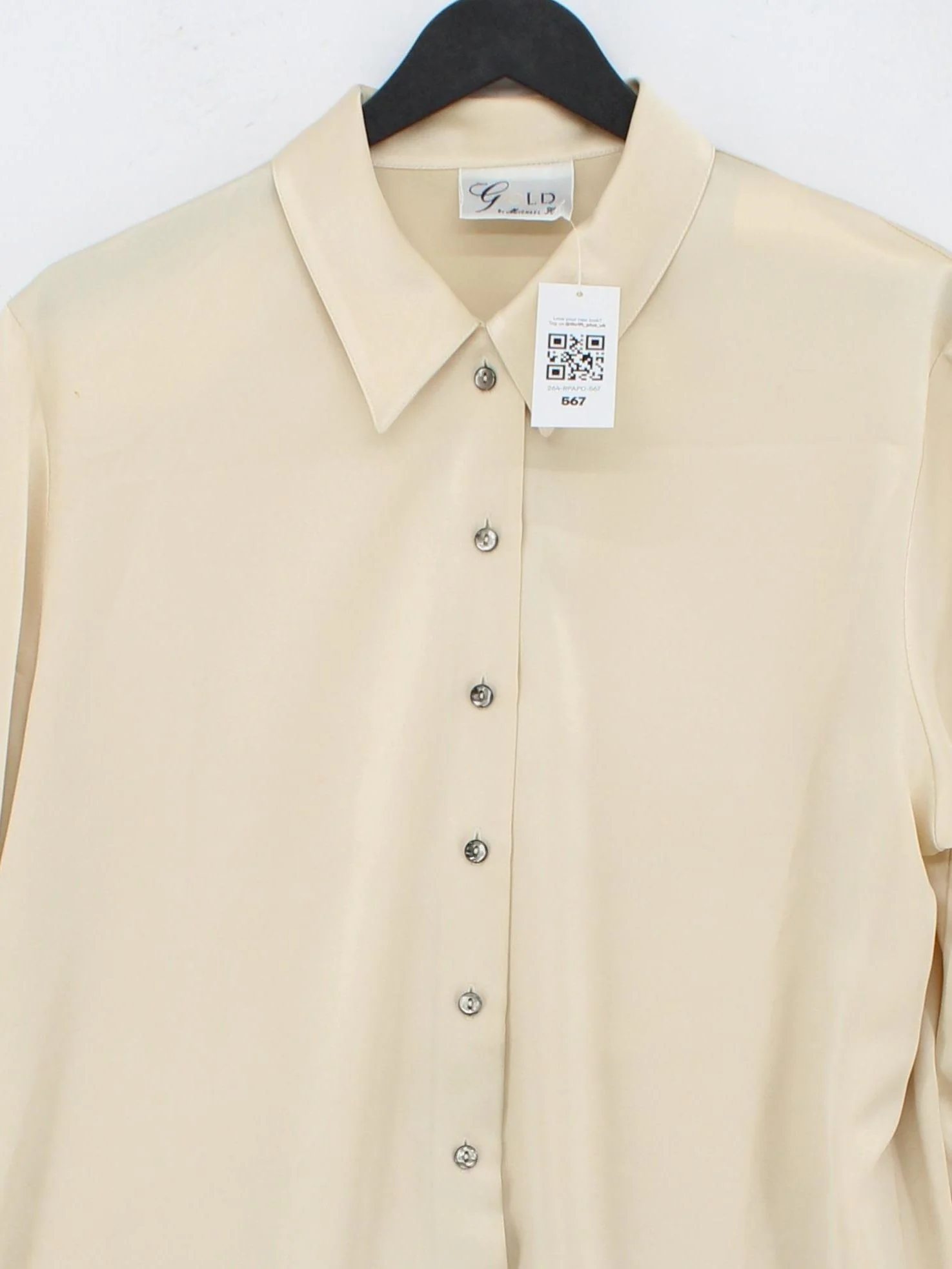 Gold By Michael H Women's Shirt UK 16 Cream 100% Polyester Basic - Image 3