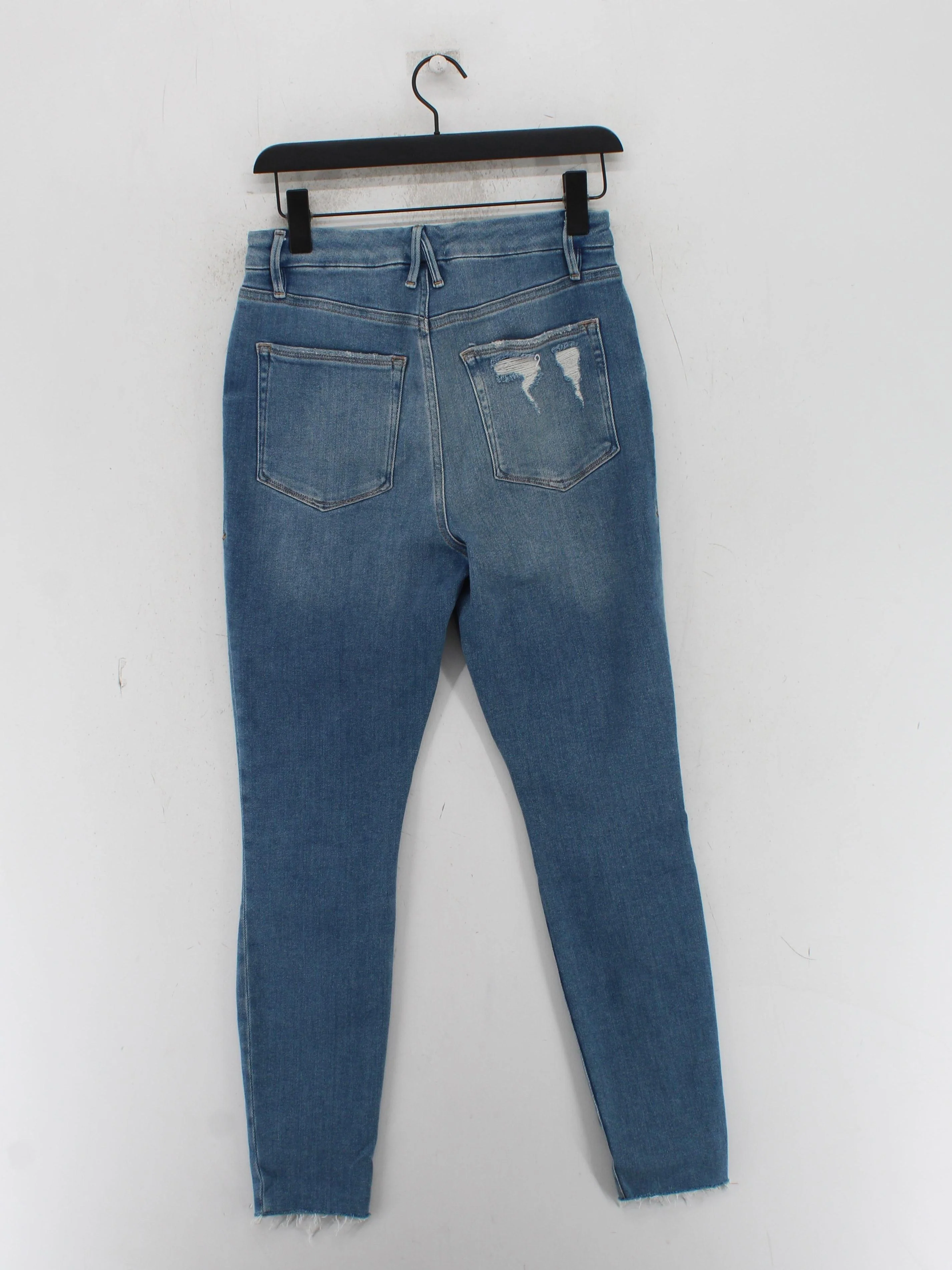 Good American Women's Jeans UK 14 Blue Cotton with Elastane, Polyester Skinny - Image 2