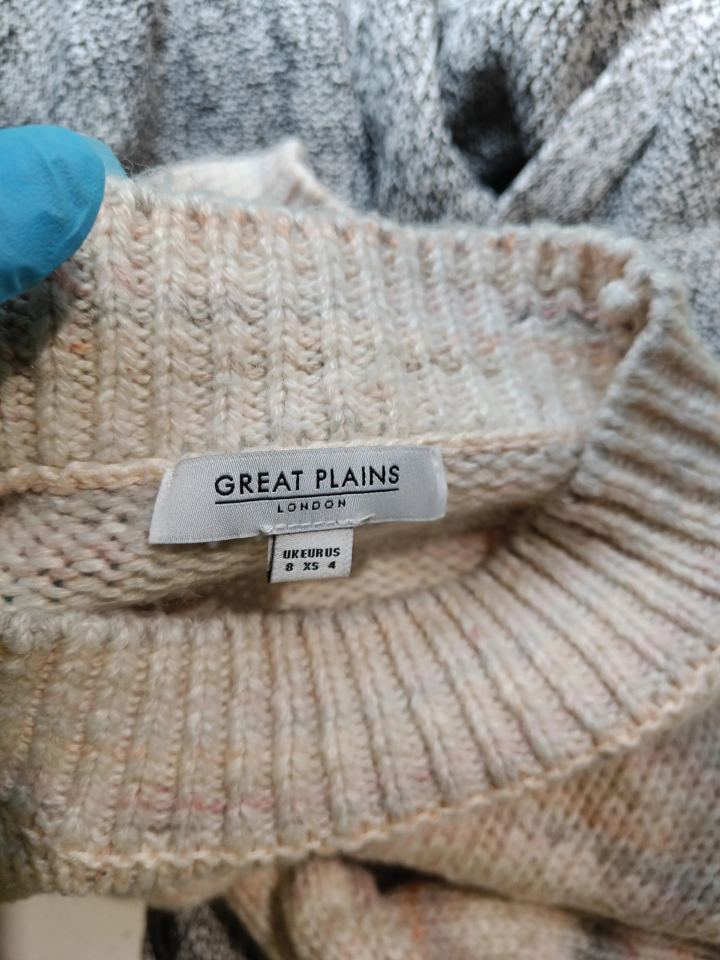 Great Plains Women's Jumper UK 8 Cream Acrylic with Polyester, Wool Pullover - Image 5