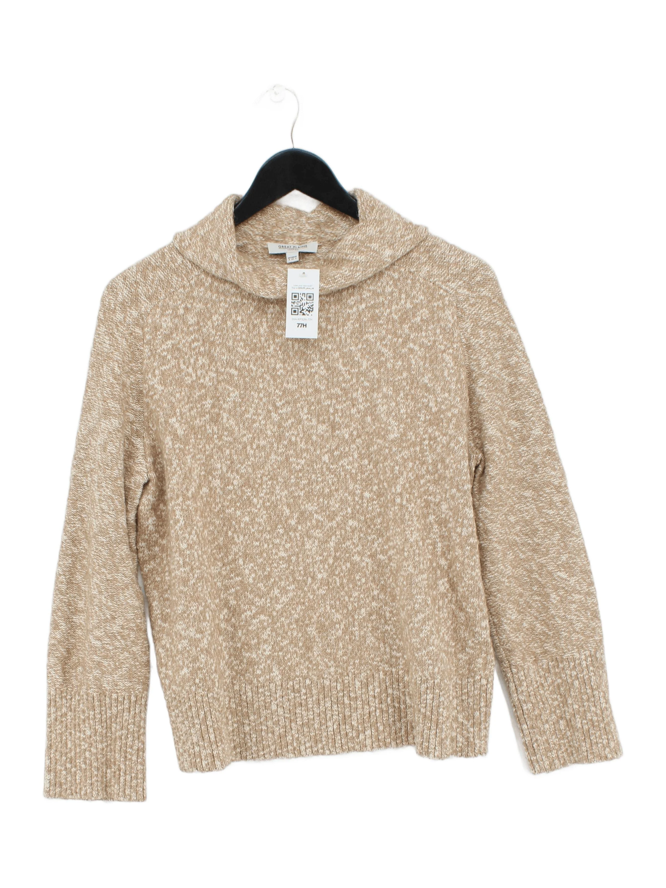 Great Plains Women's Jumper UK 8 Tan Cotton