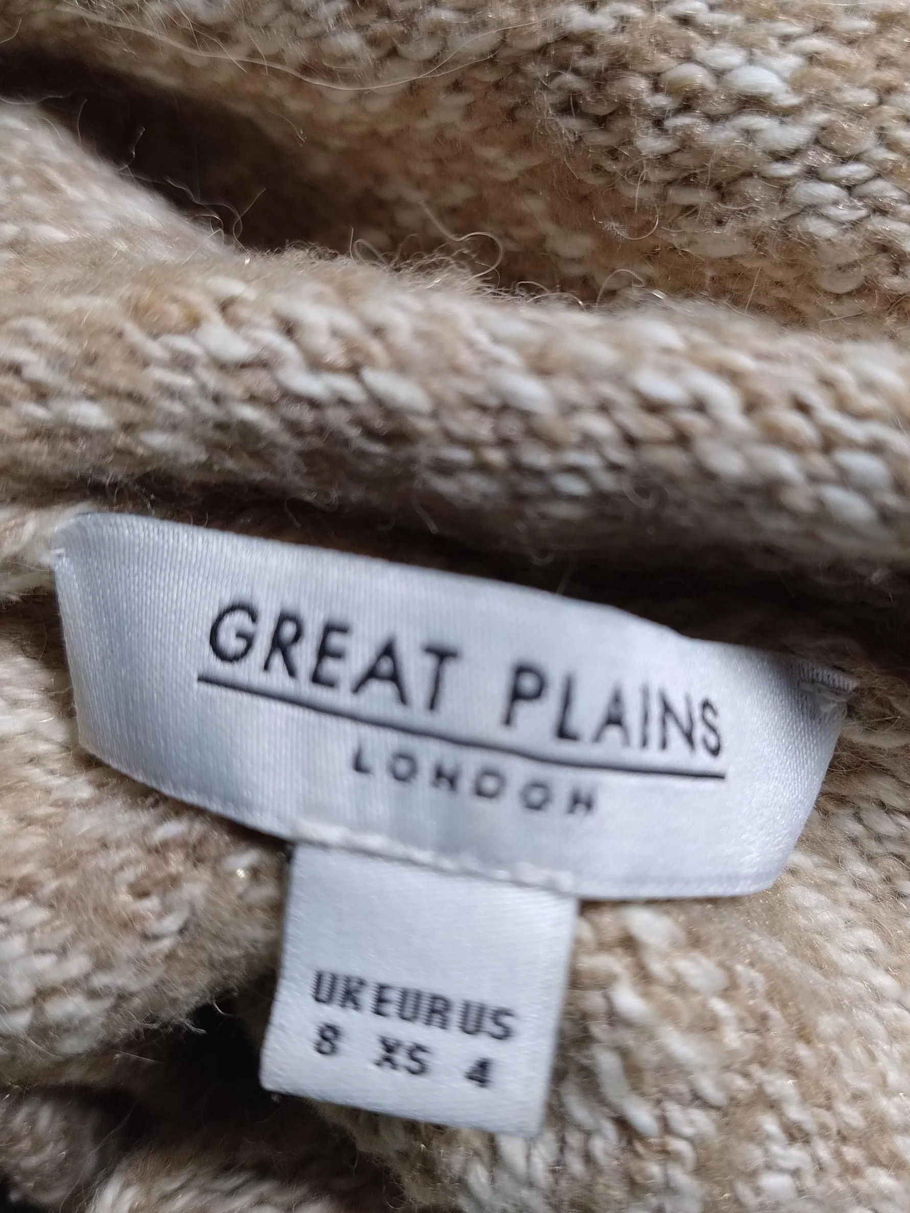 Great Plains Women's Jumper UK 8 Tan Cotton - Image 5