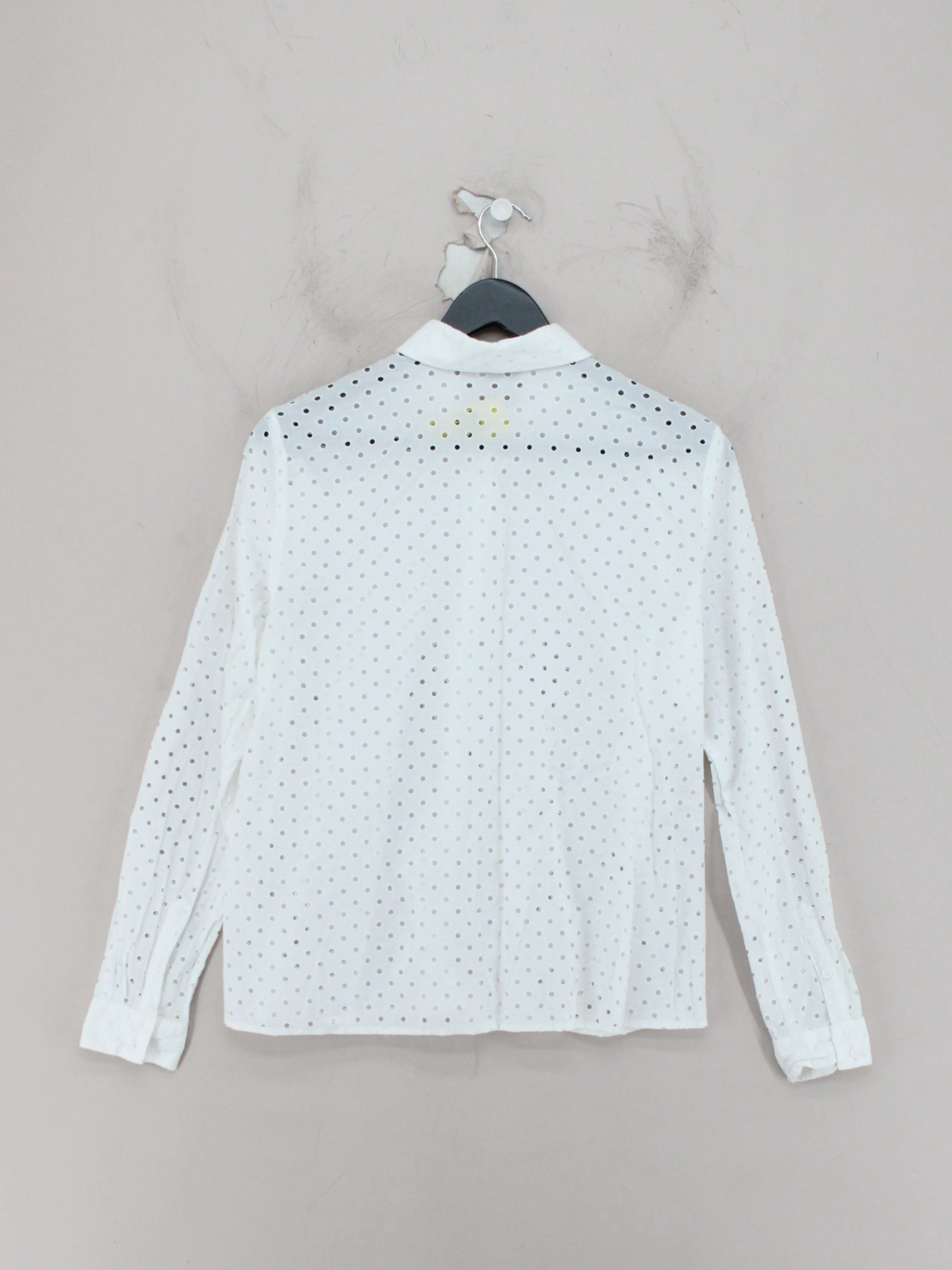 Great Plains Women's Shirt M White 100% Cotton Long Sleeve Collared Basic - Image 2
