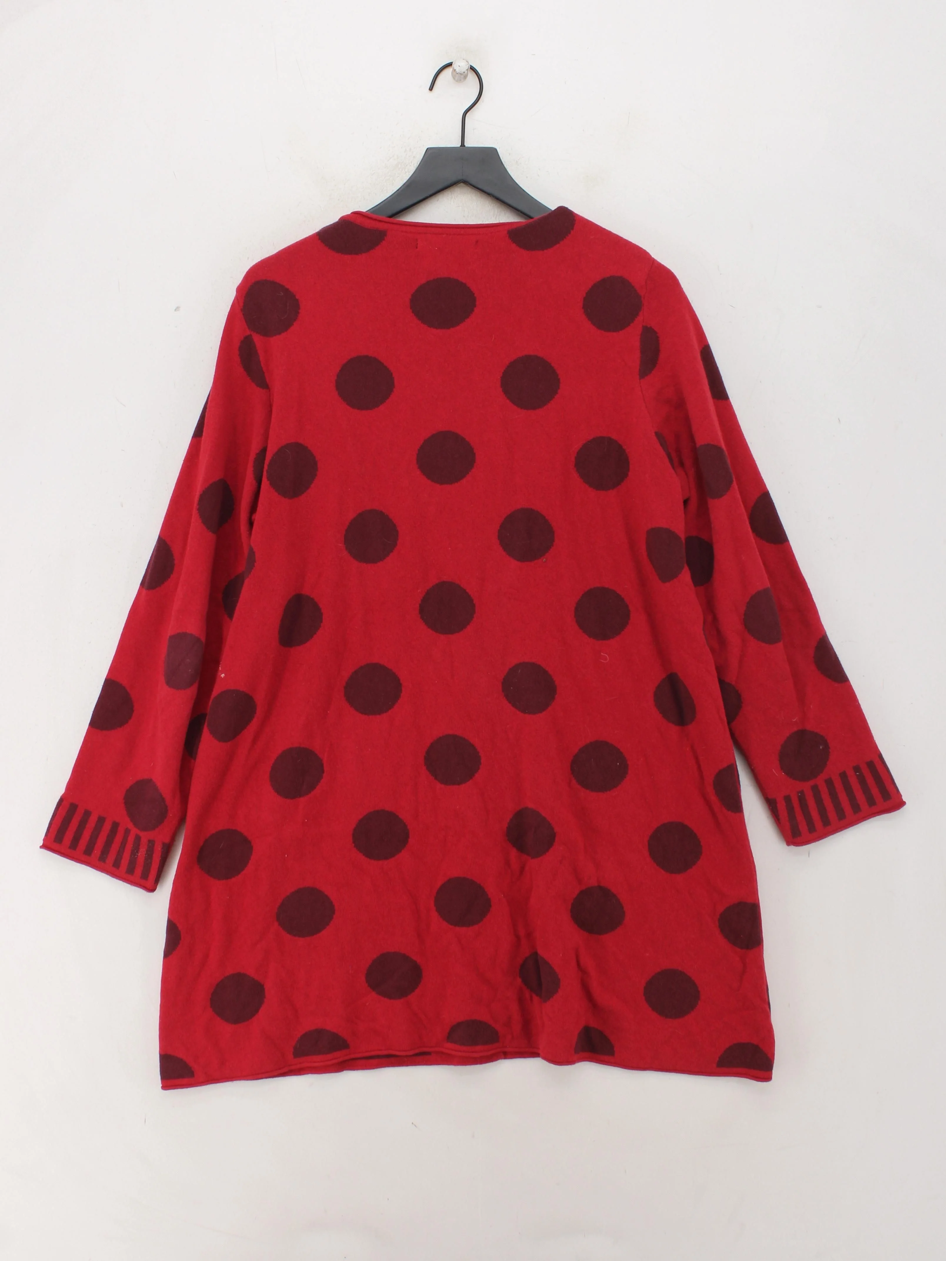 Gudrun Sjöden Women's Cardigan L Red Polkadot 100% Cotton Round Neck Cardigan - Image 2