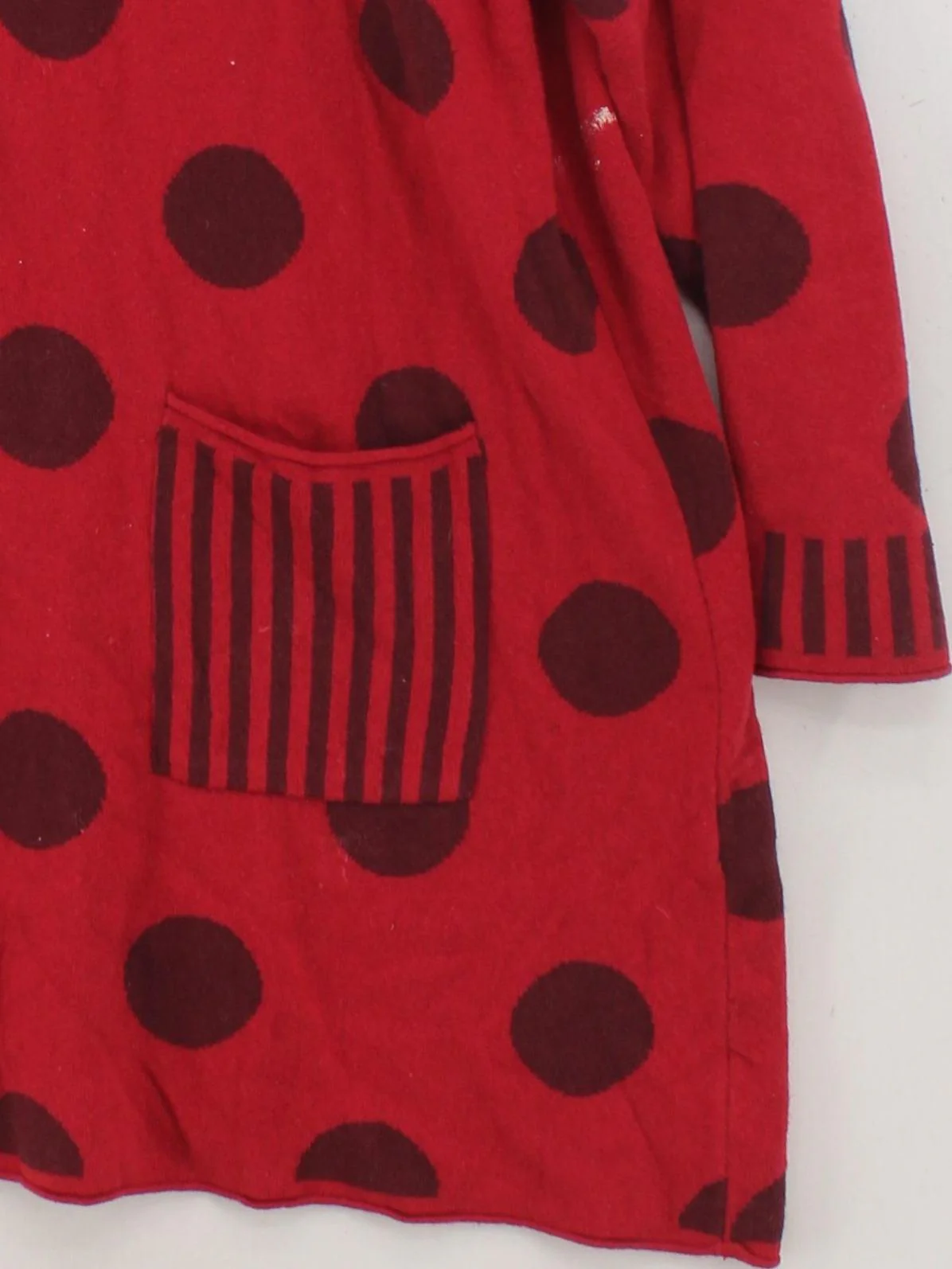 Gudrun Sjöden Women's Cardigan L Red Polkadot 100% Cotton Round Neck Cardigan - Image 4