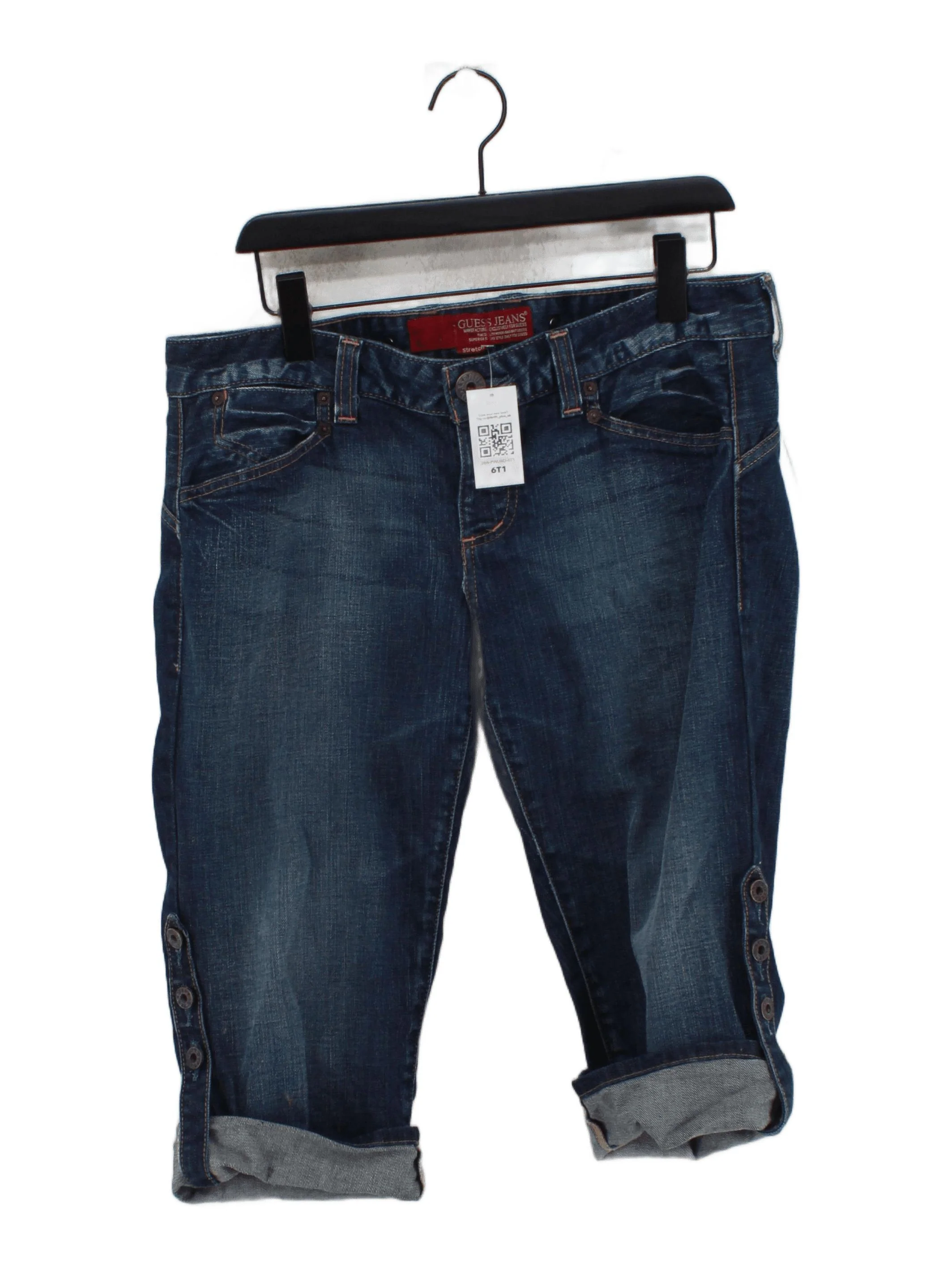 Guess Jeans Women's Jeans W 32 in Blue Cotton with Elastane Cropped