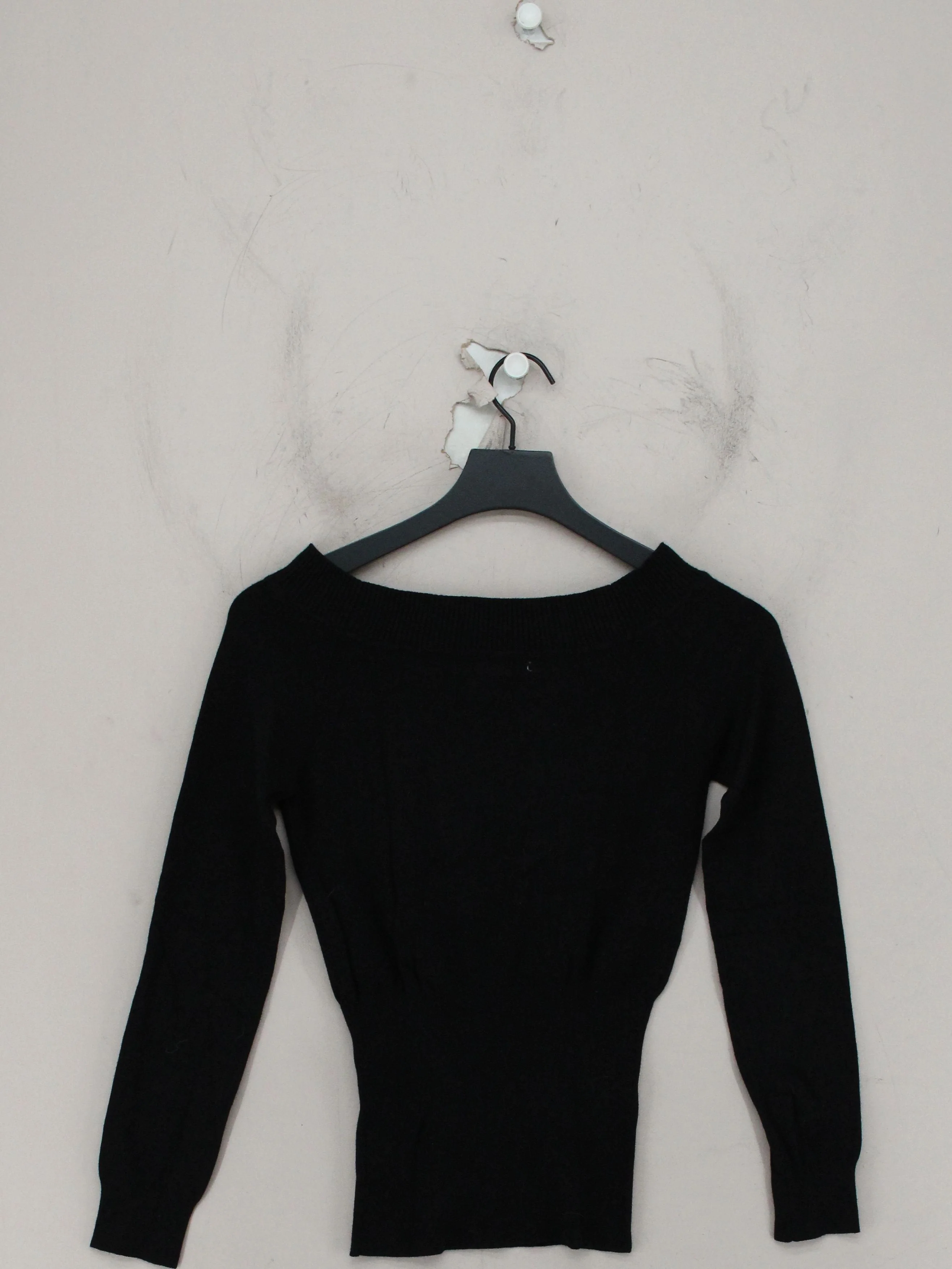 Guess Jeans Women's Jumper S Black Graphic Rayon with Nylon Crew Neck Pullover - Image 2