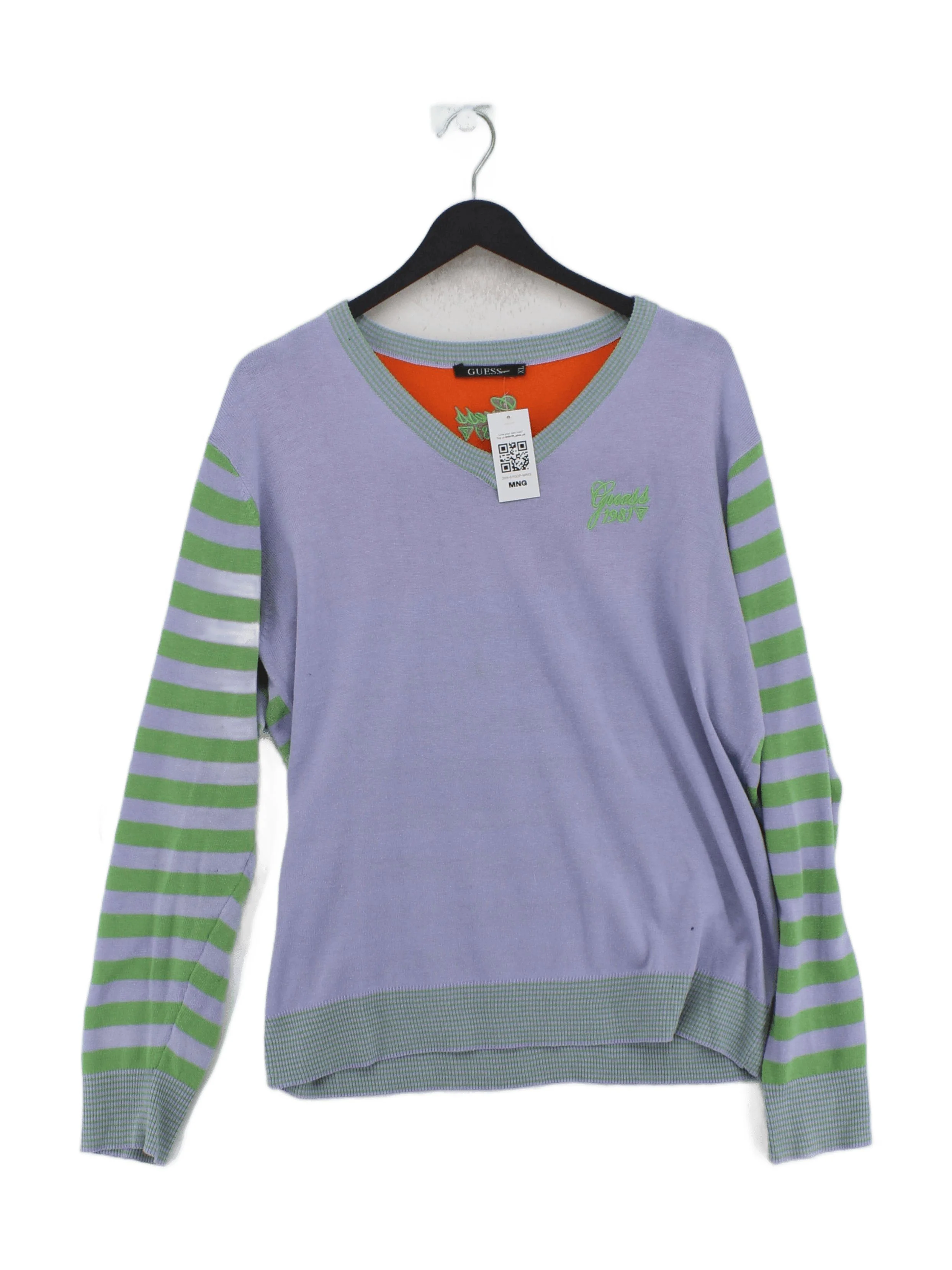 Guess Men's Jumper XL Multi 100% Other V-Neck Pullover