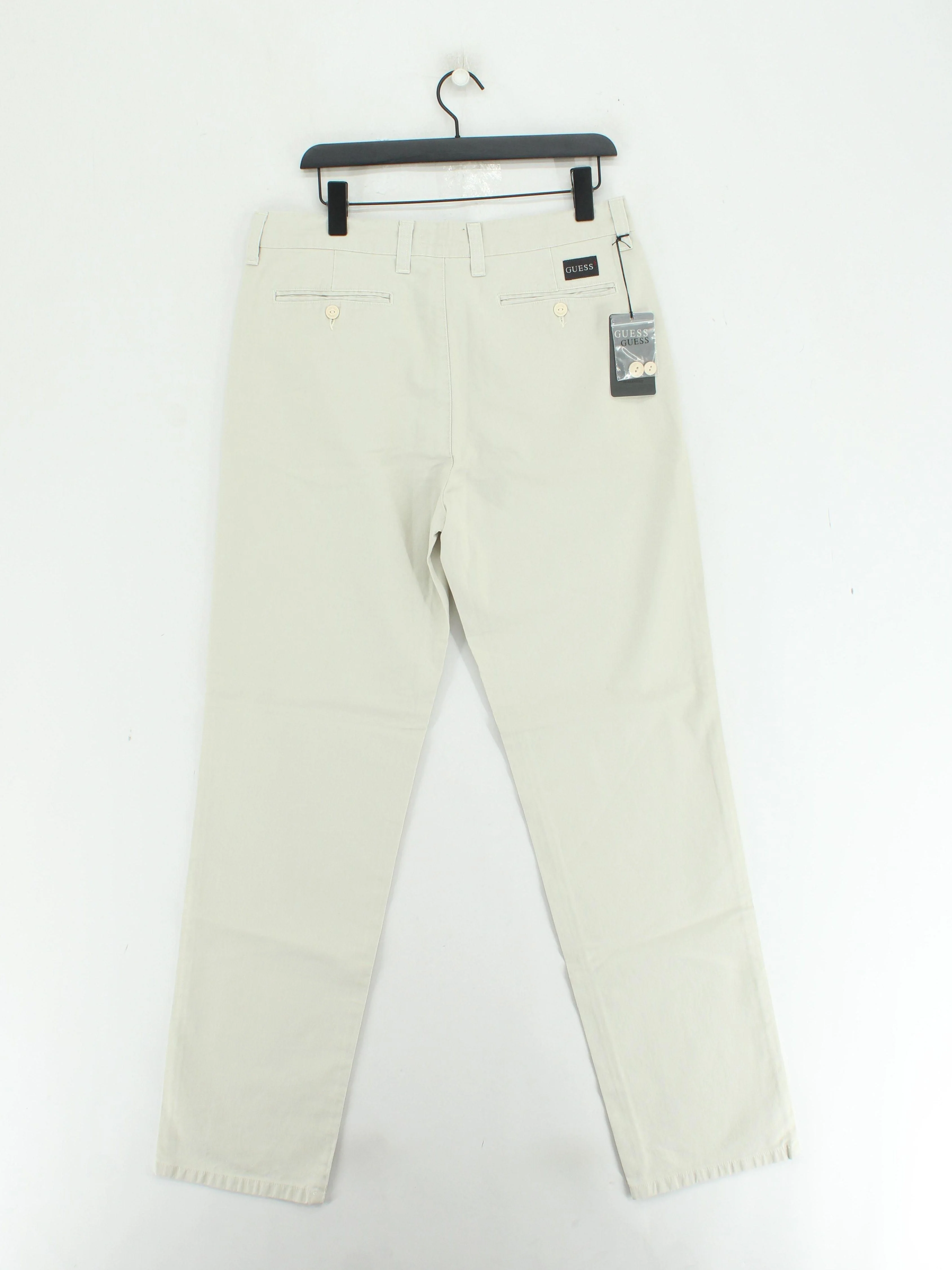 Guess Men's Trousers W 36 in Cream 100% Cotton Straight Chino - Image 2