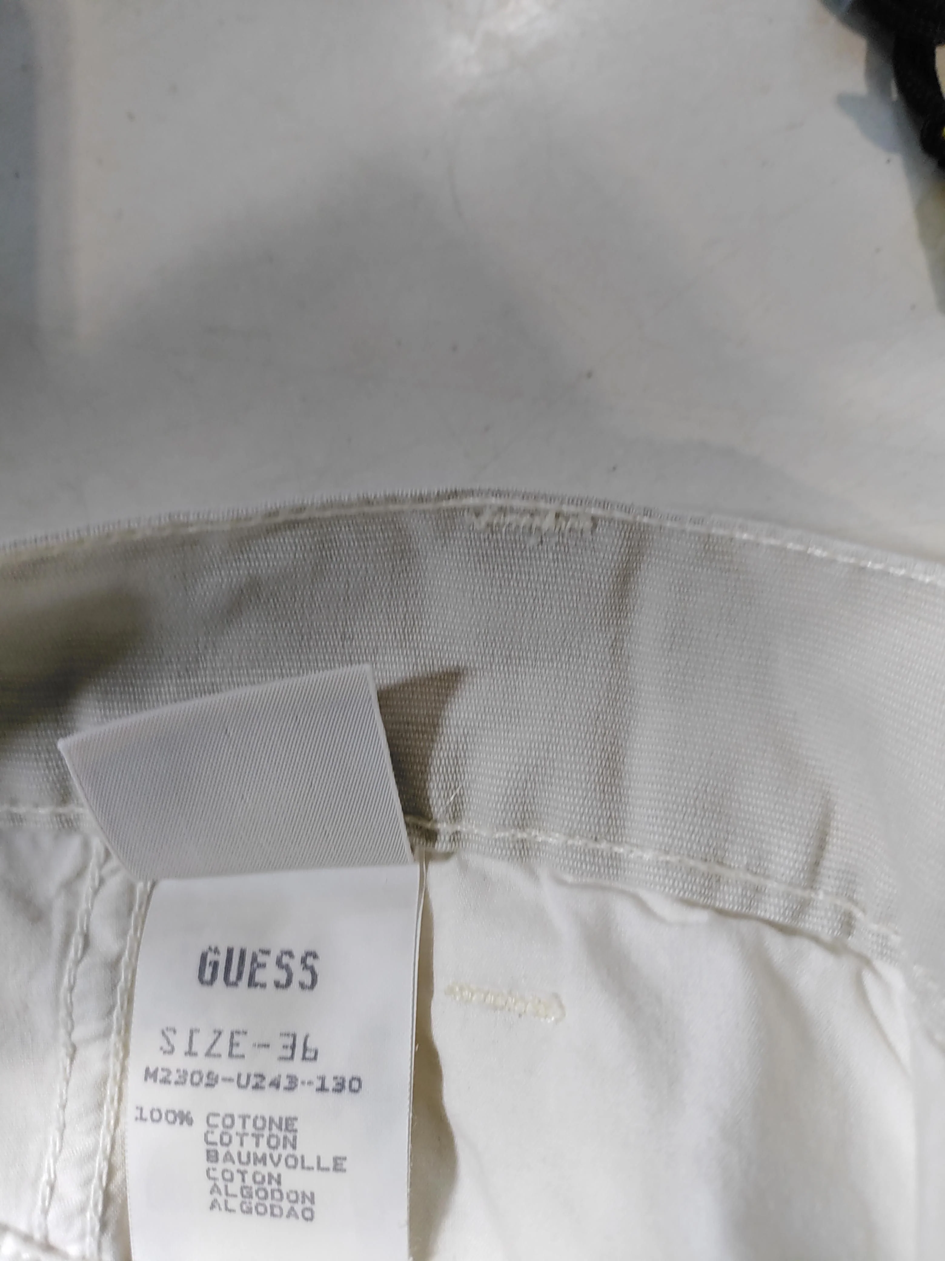 Guess Men's Trousers W 36 in Cream 100% Cotton Straight Chino - Image 6