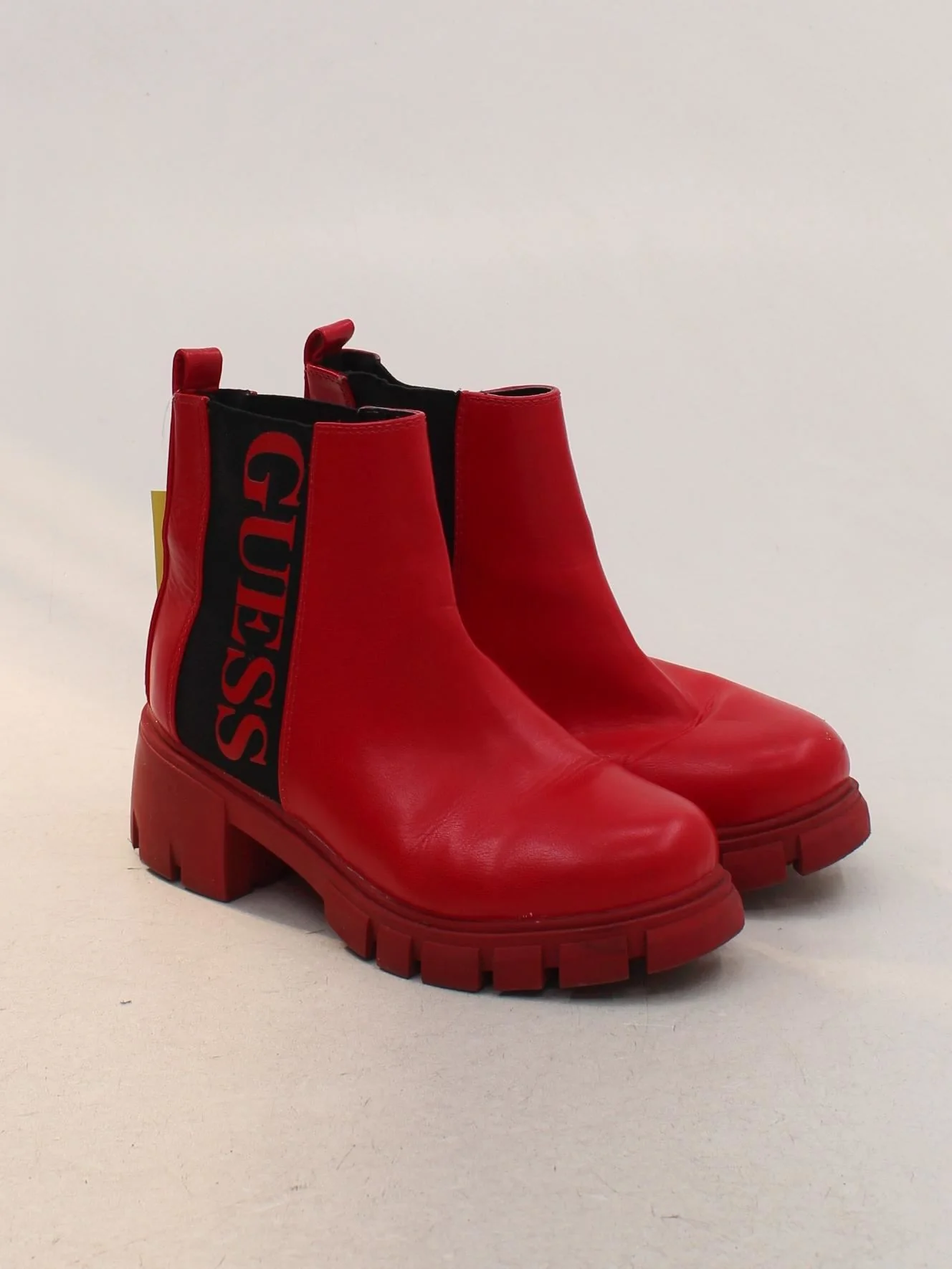 Guess Women's Boots UK 4.5 Red Graphic 100% Faux Leather Chelsea - Image 4