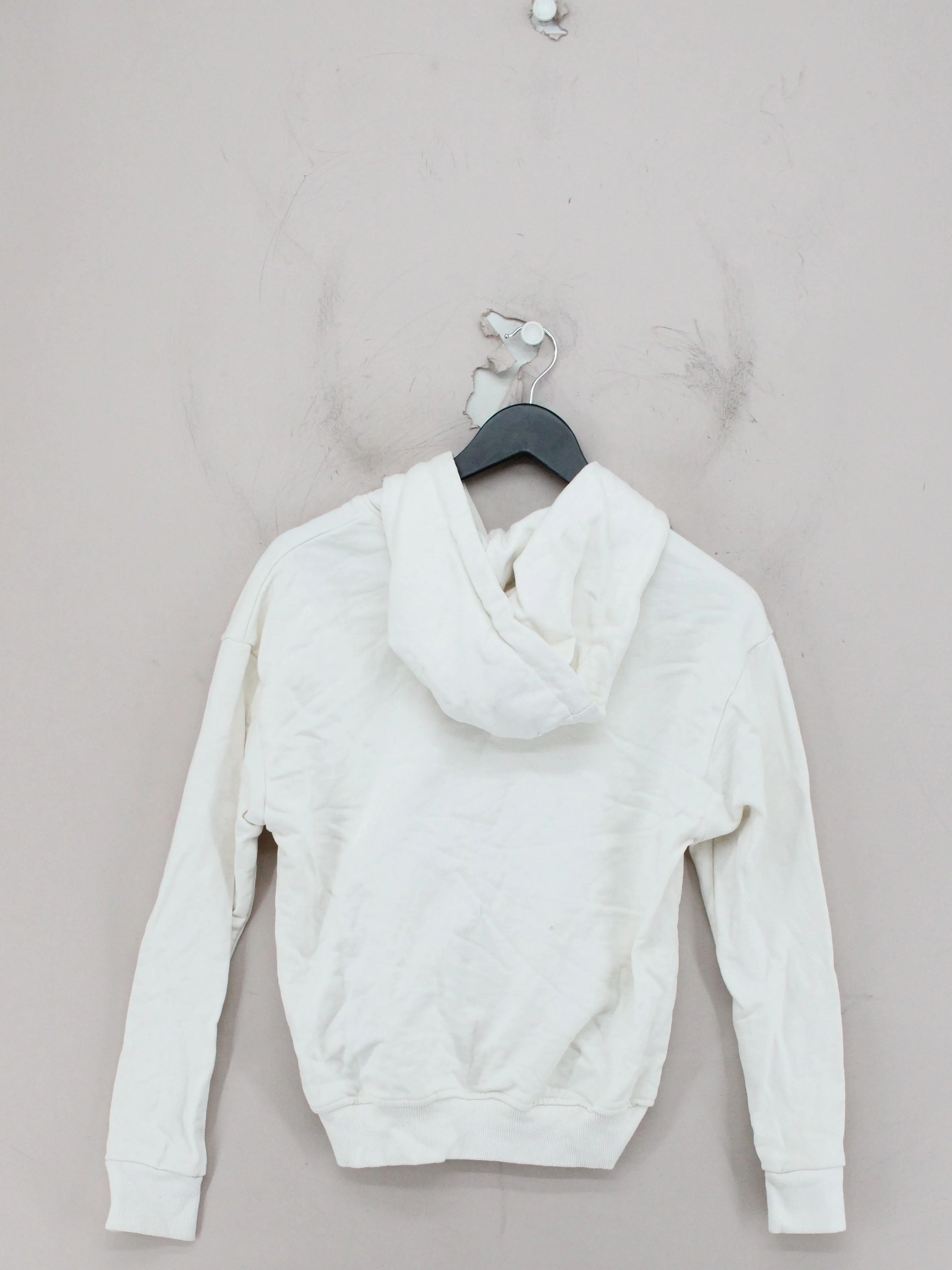Guess Women's Hoodie L White Graphic 100% Cotton Pullover - Image 2