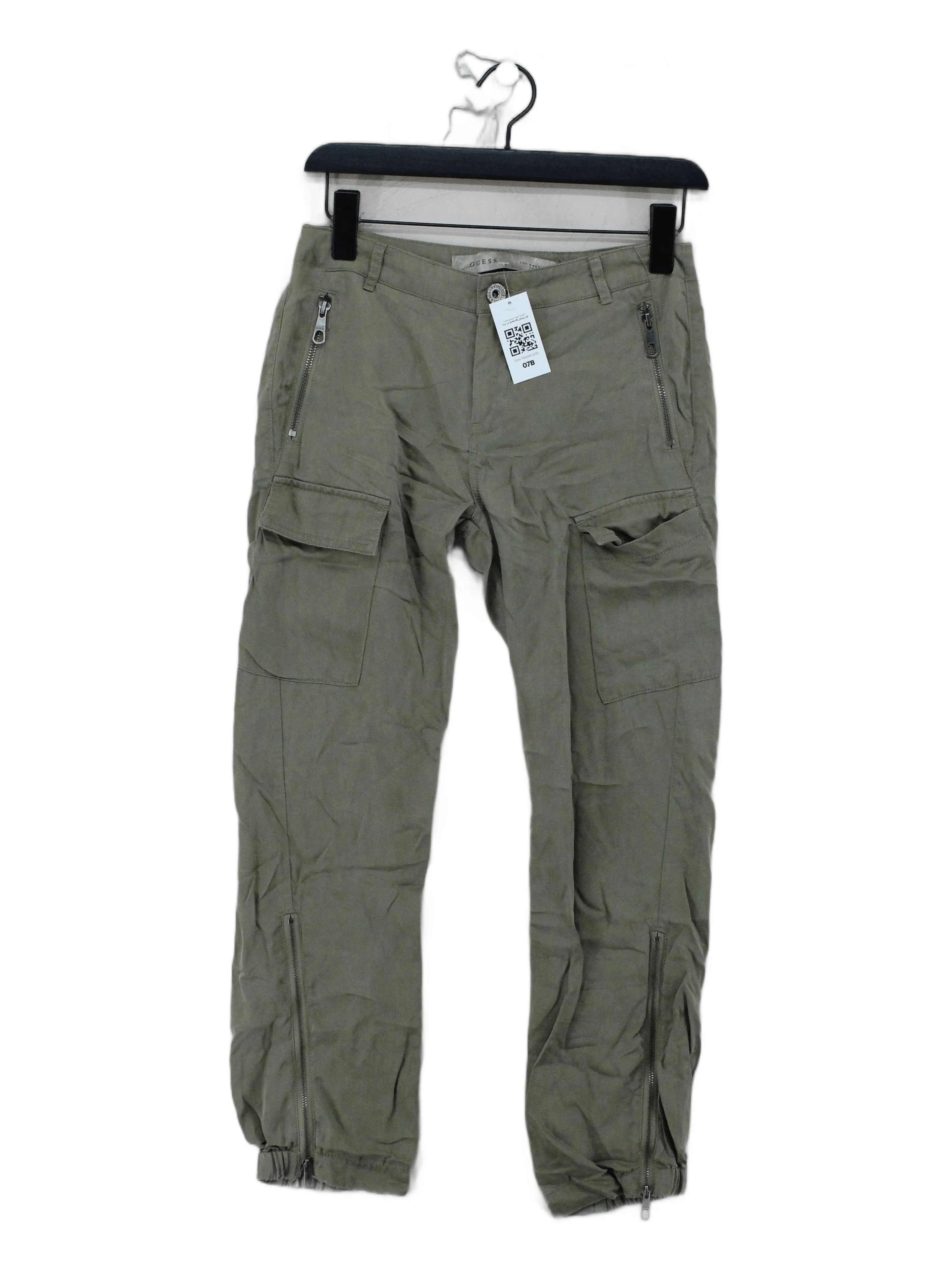 Guess Women's Trousers UK 26 Green 100% Lyocell Modal Tapered Cargo