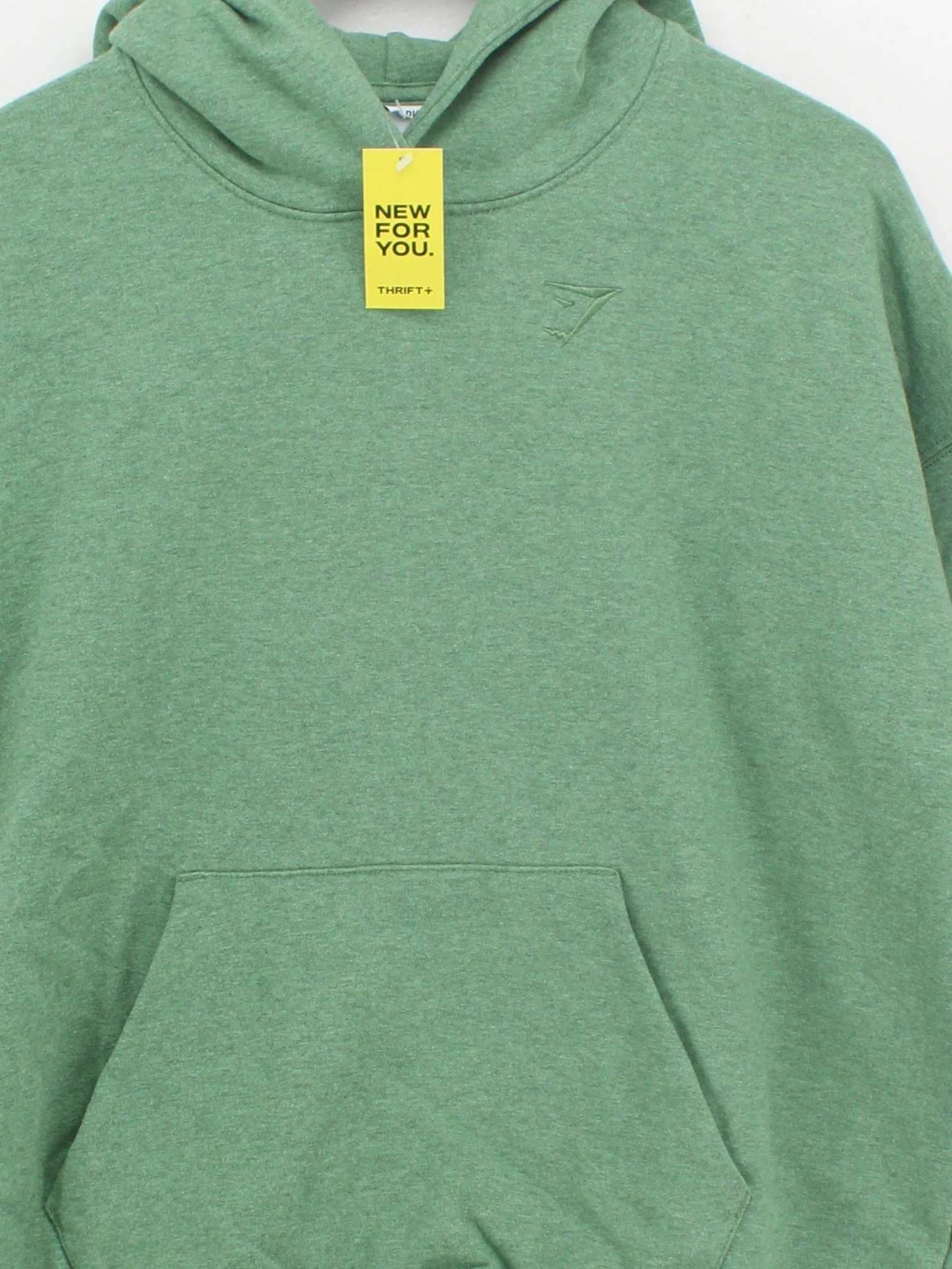Gymshark Men's Hoodie S Green Cotton with Polyester Pullover - Image 3