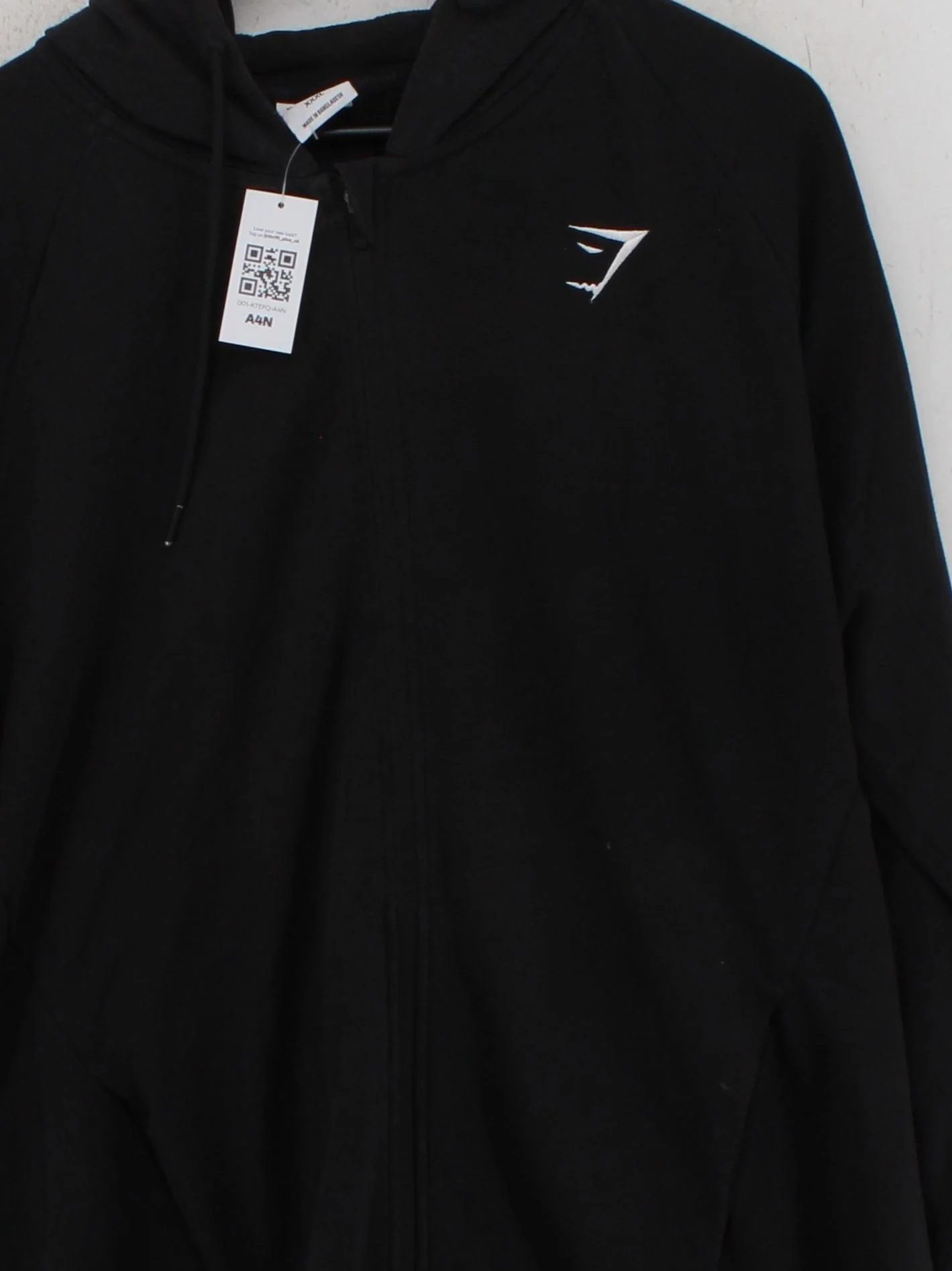 Gymshark Men's Hoodie XXXL Black Polyester with Cotton, Elastane Full Zip - Image 3