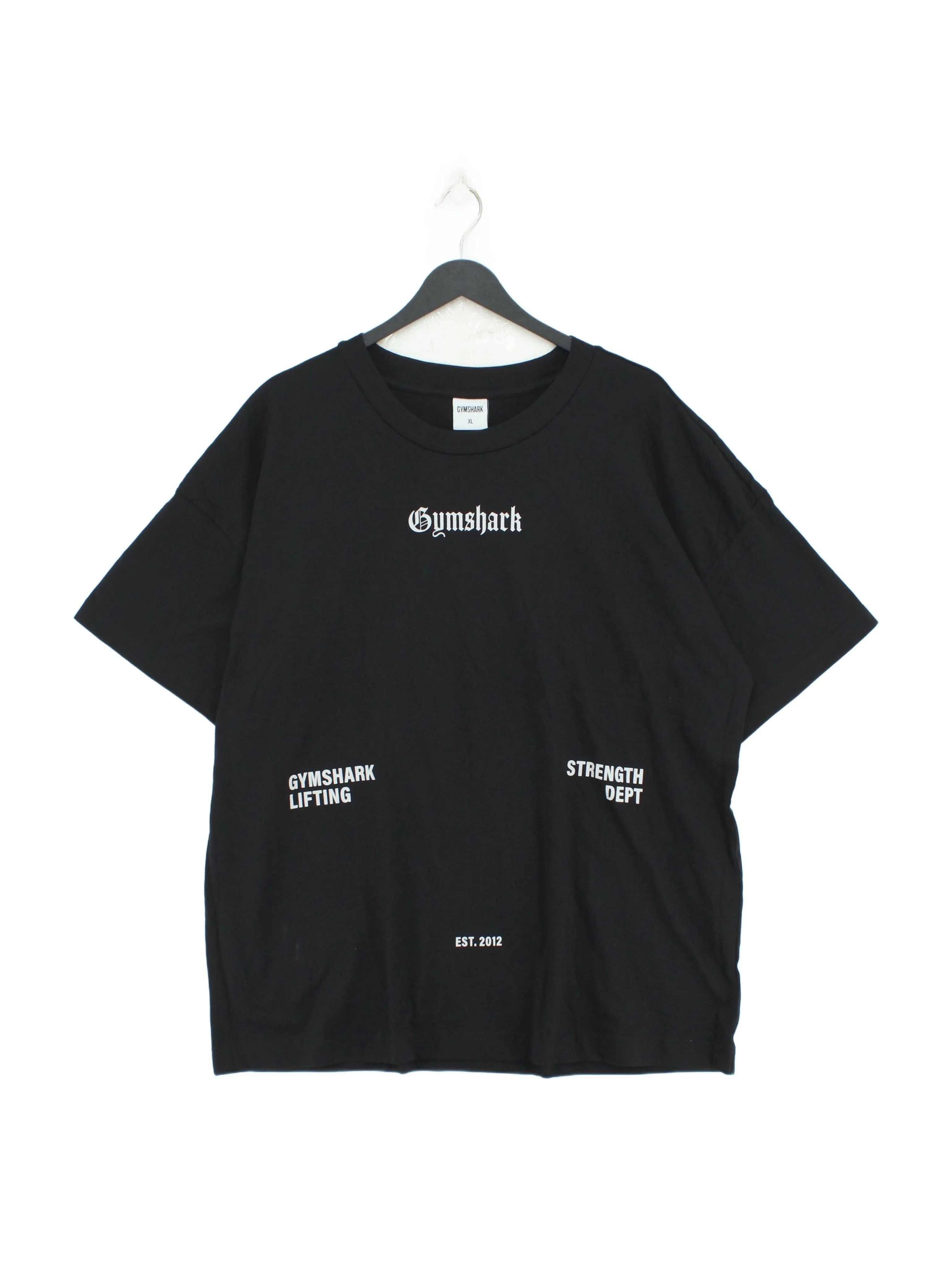 Gymshark Men's T-Shirt XL Black Graphic 100% Cotton Basic