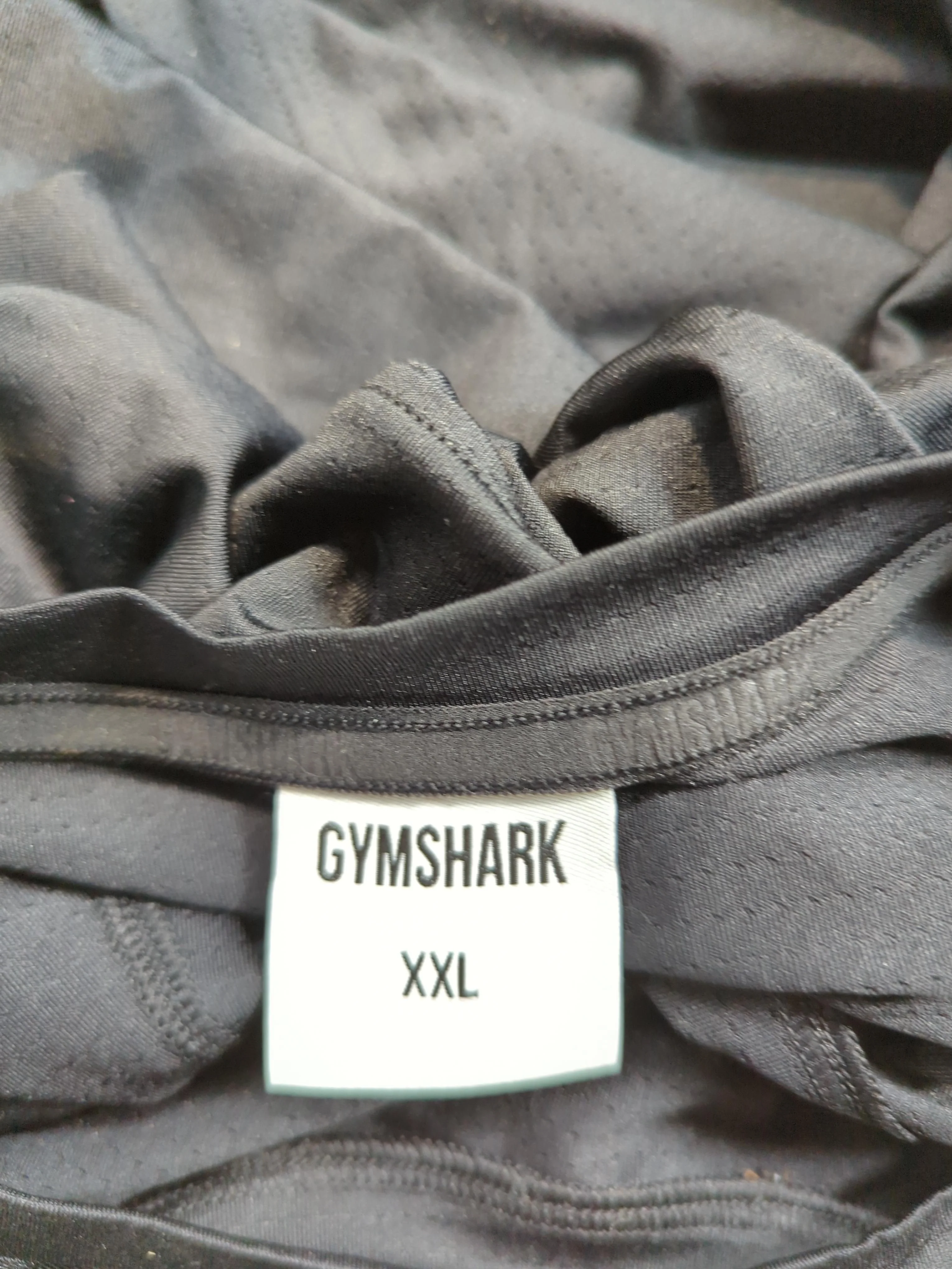 Gymshark Men's T-Shirt XXL Black Polyester with Elastane Crew Neck Basic - Image 5