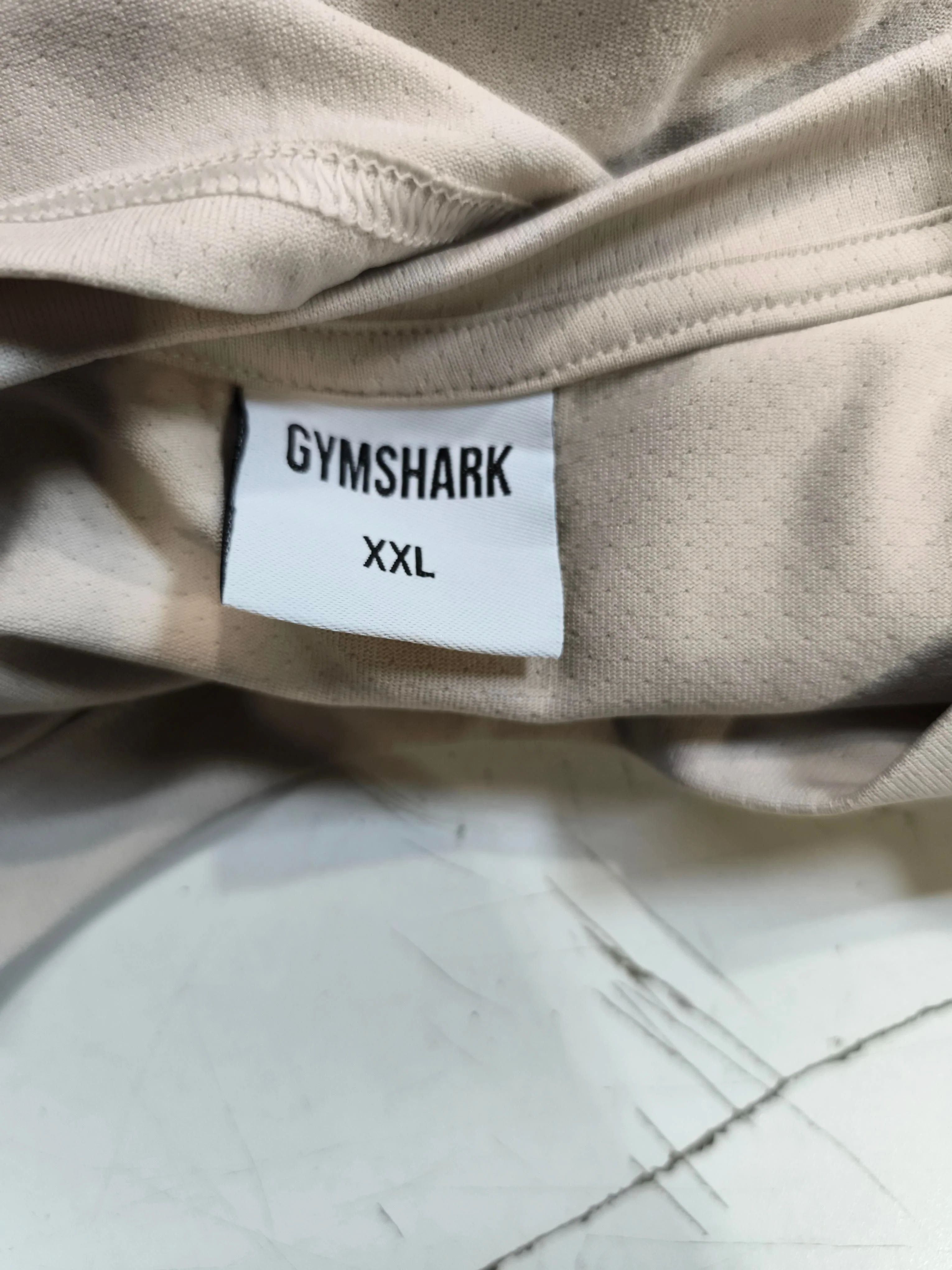 Gymshark Men's T-Shirt XXL Cream 100% Polyester Basic - Image 5