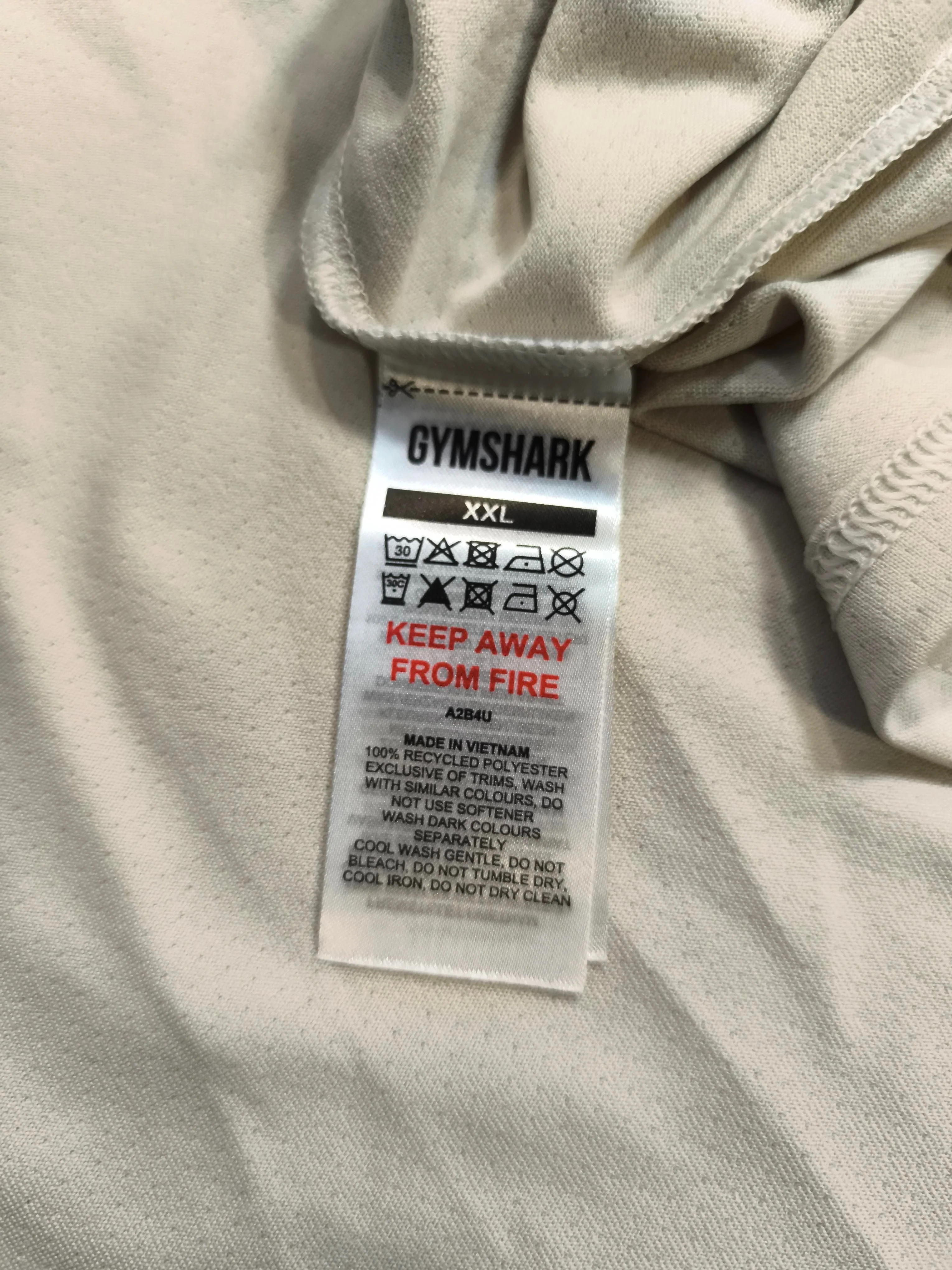 Gymshark Men's T-Shirt XXL Cream 100% Polyester Sleeveless Round Neck Basic - Image 6