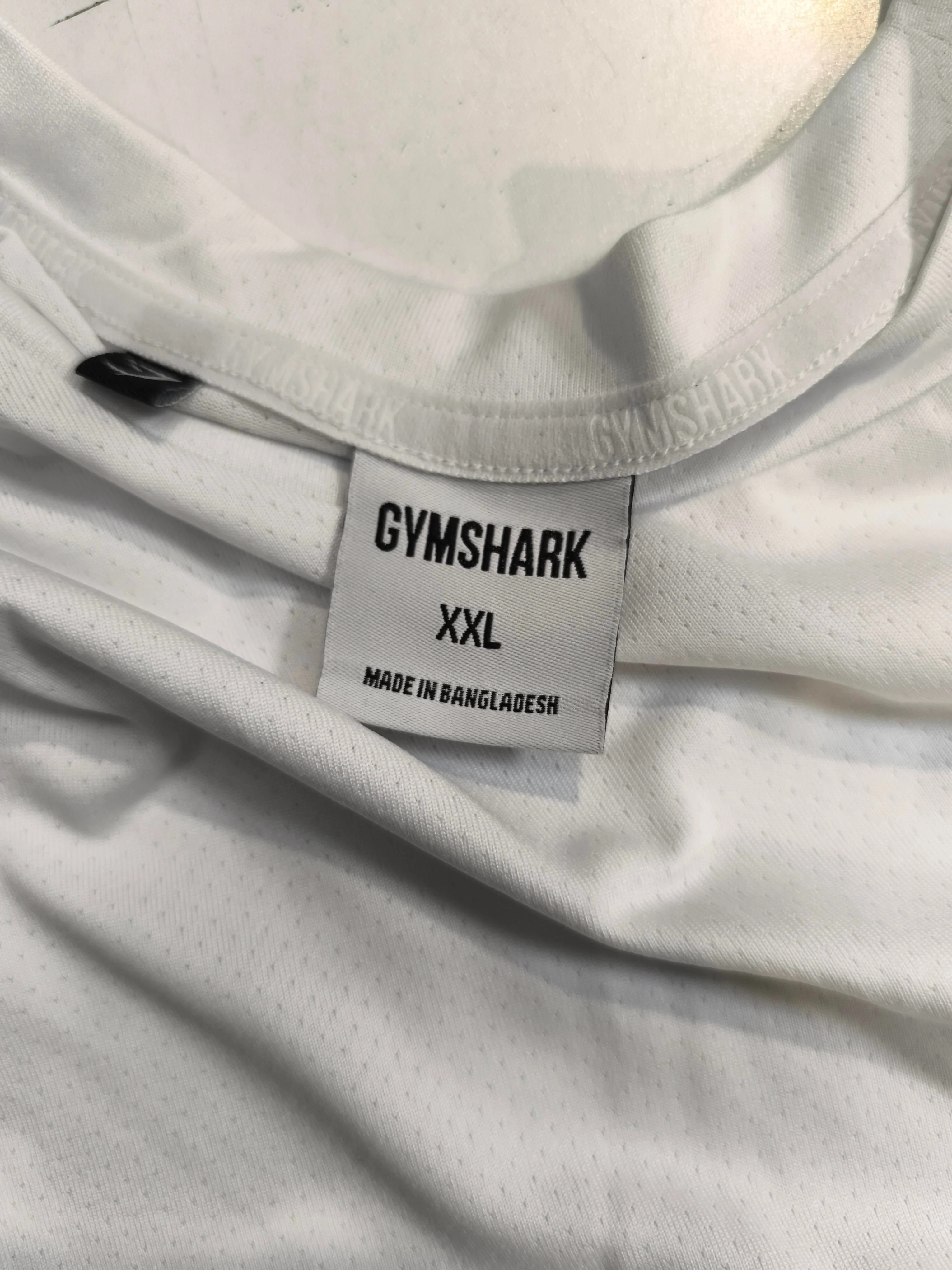 Gymshark Men's T-Shirt XXL White 100% Polyester Sleeveless Crew Neck Basic - Image 6