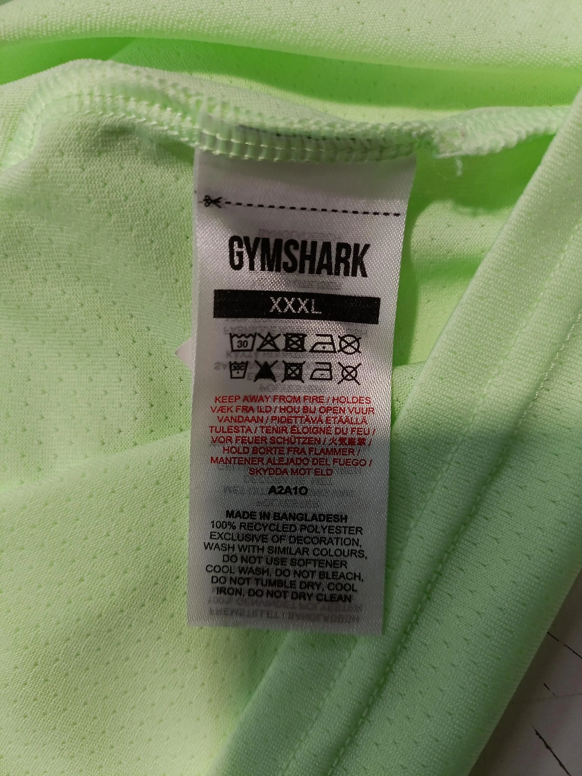 Gymshark Men's T-Shirt XXXL Green 100% Polyester Sleeveless Round Neck Basic - Image 7