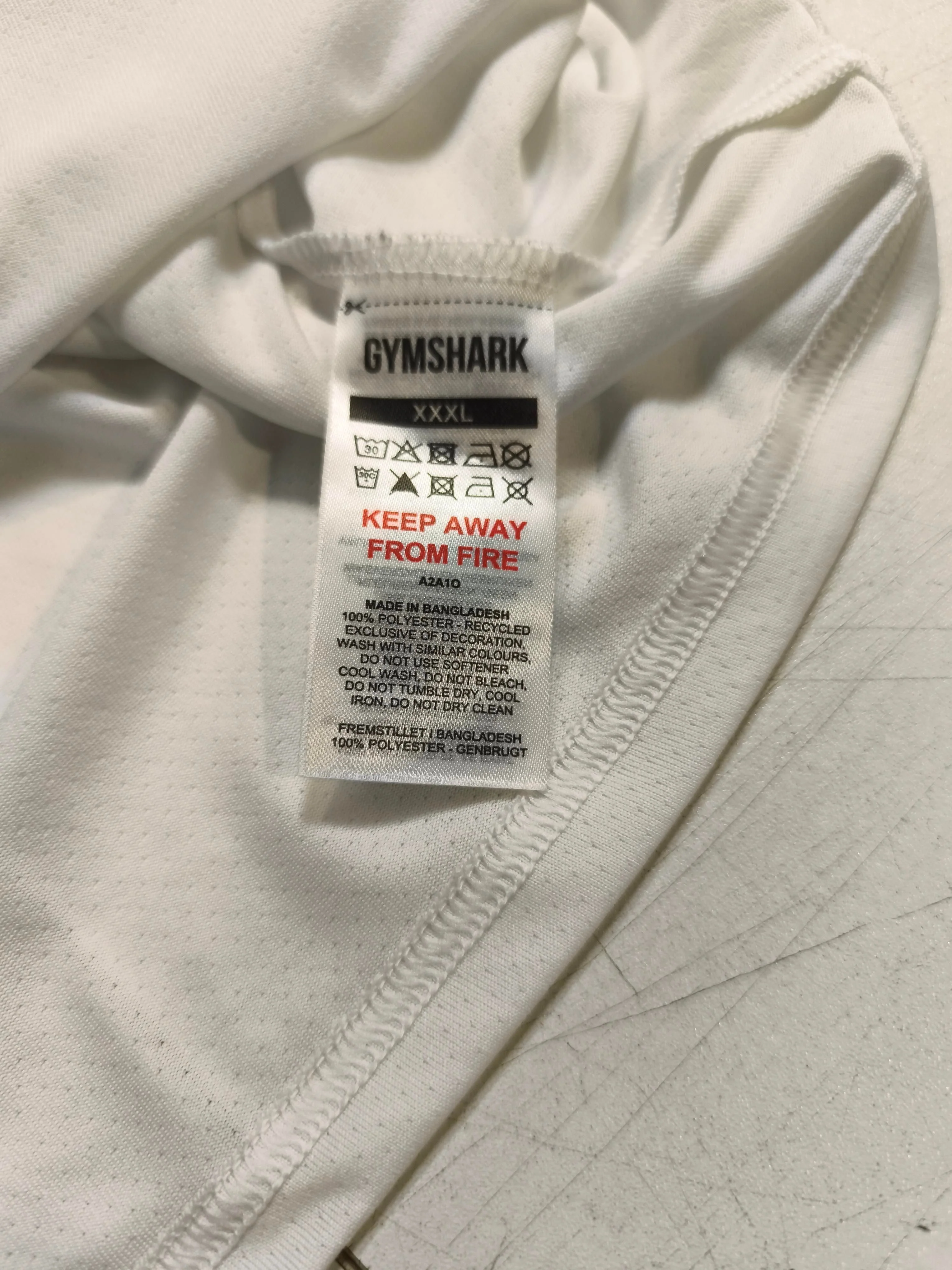 Gymshark Men's T-Shirt XXXL White 100% Polyester Sleeveless Crew Neck Basic - Image 7