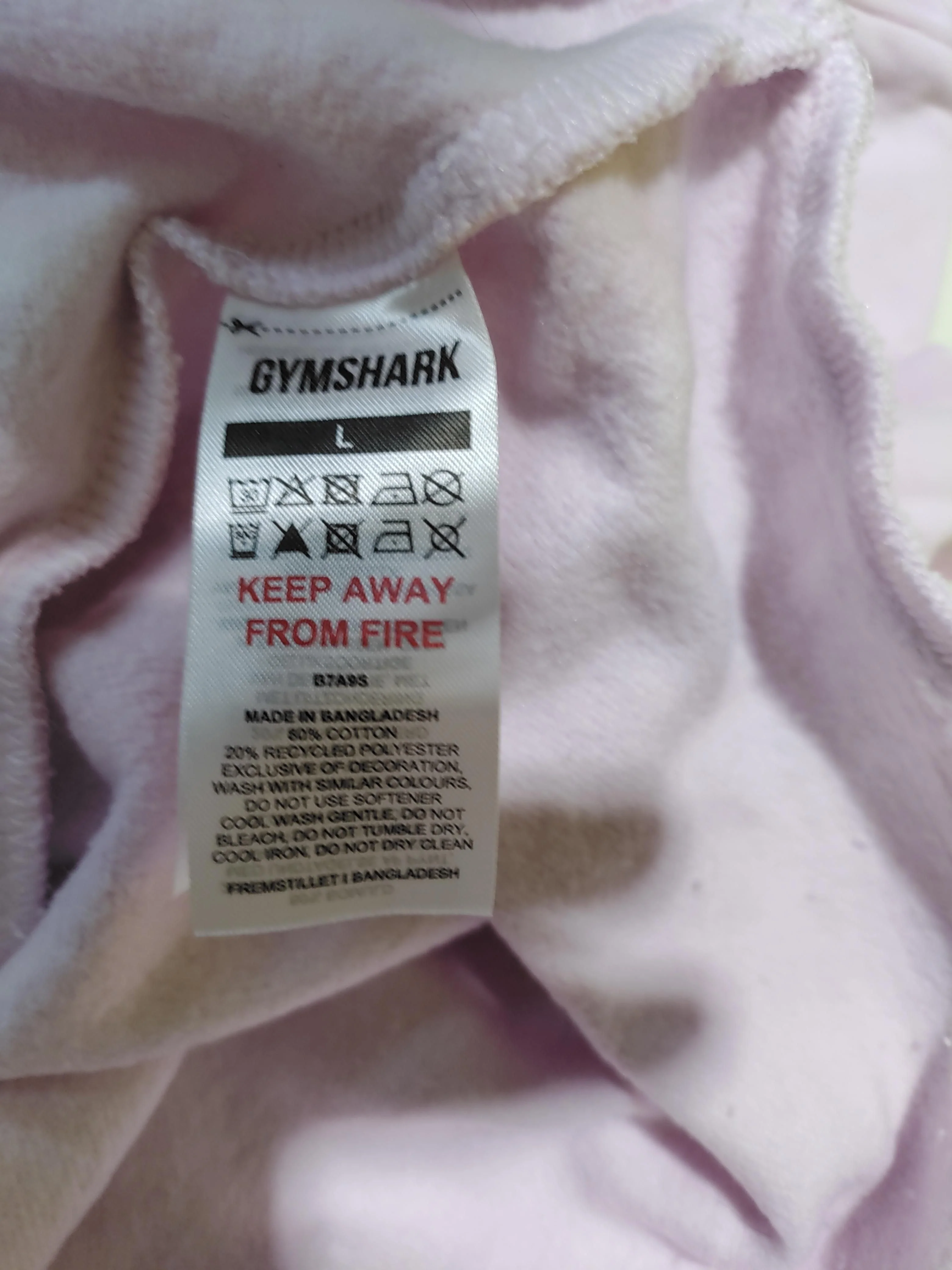 Gymshark Women's Hoodie L Pink Graphic Cotton with Polyester Pullover - Image 6