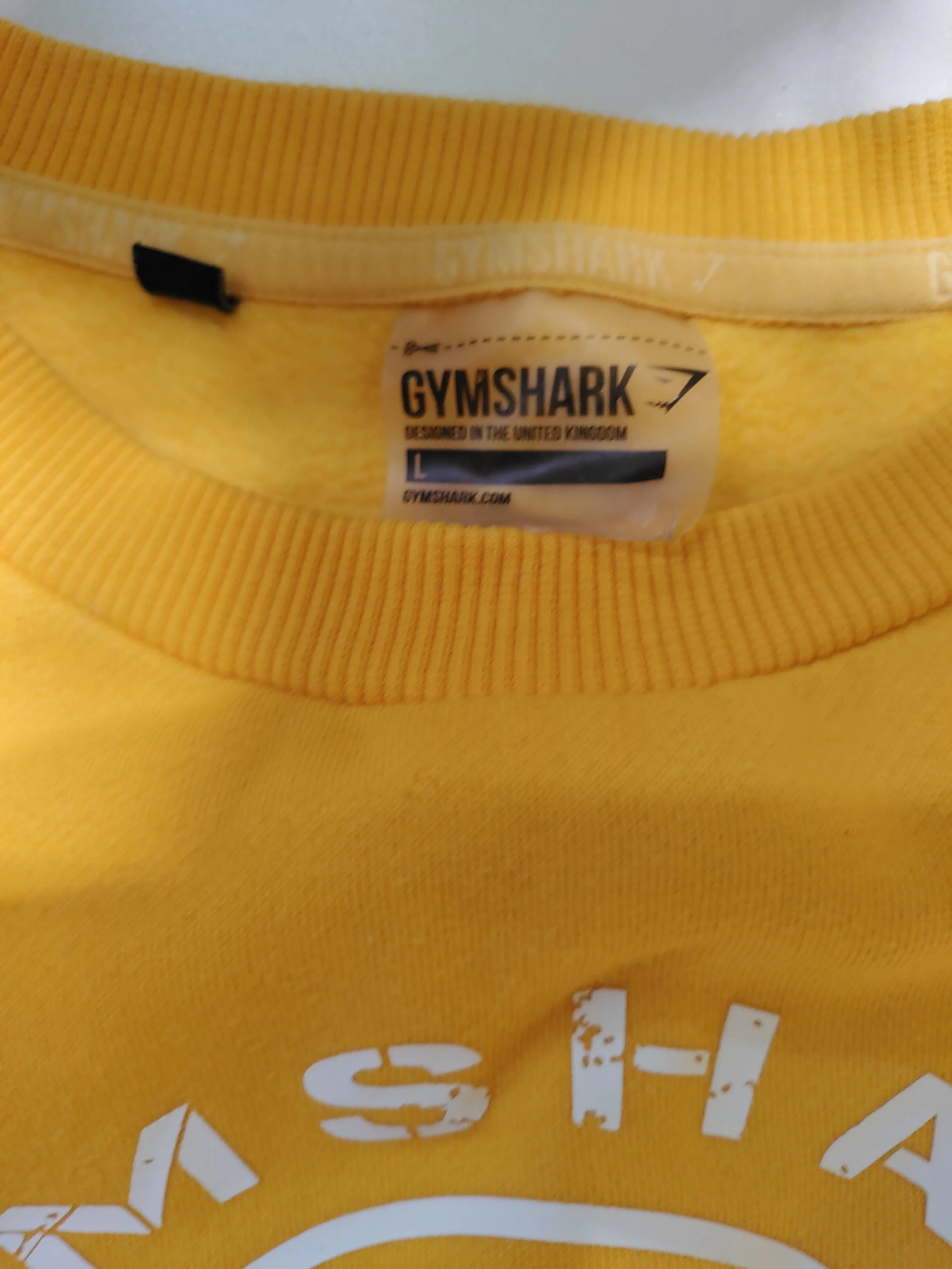 Gymshark Women's Jumper L Yellow Polyester with Cotton, Elastane Pullover - Image 6