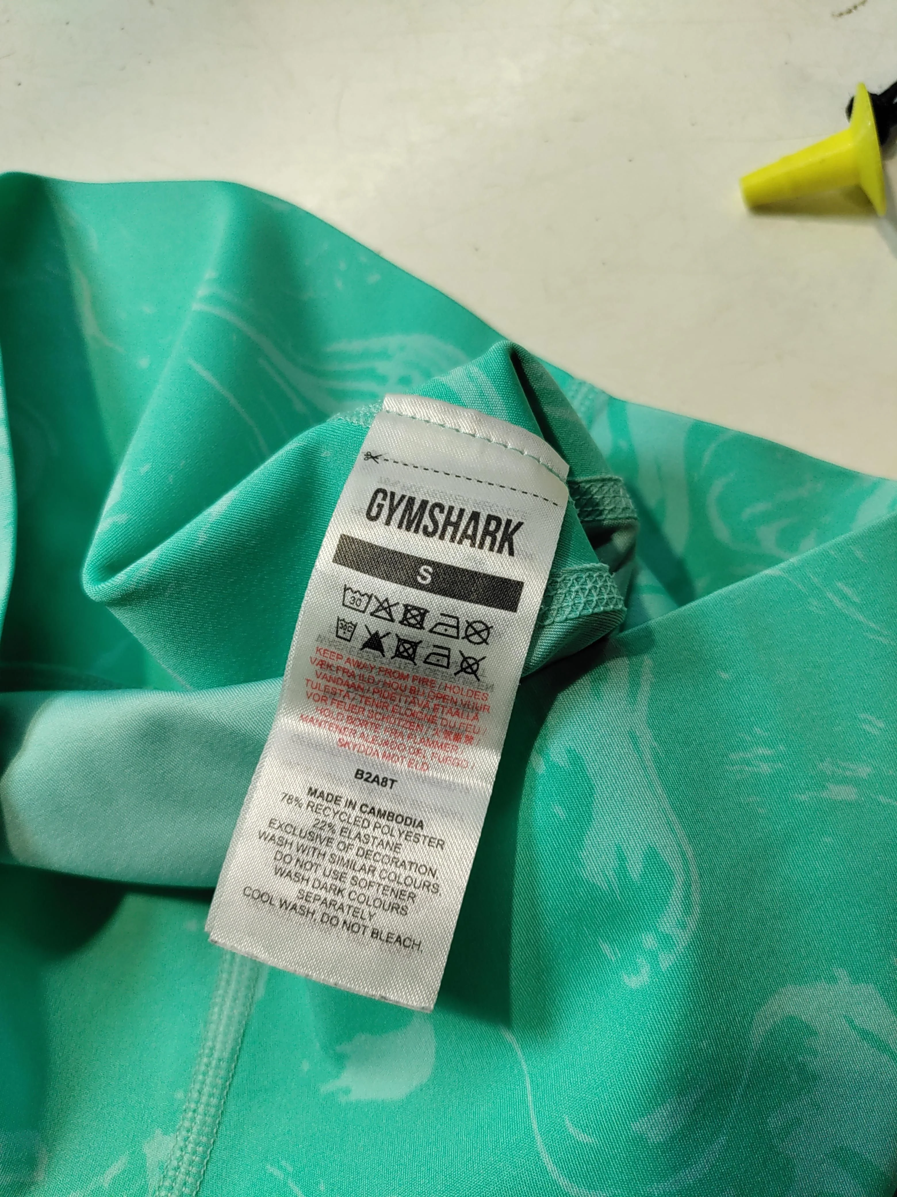 Gymshark Women's Leggings S Green Graphic Polyester with Elastane Full length - Image 7