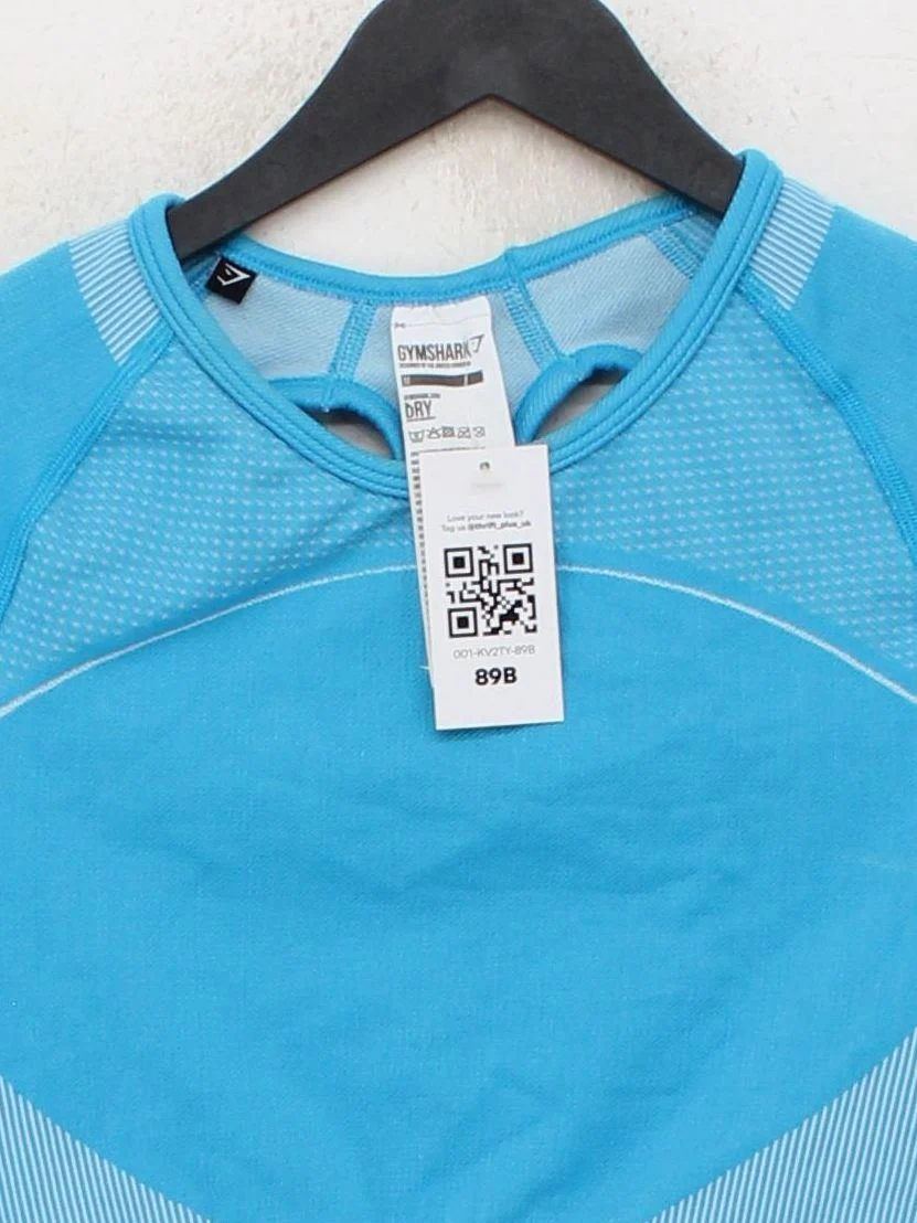 Gymshark Women's T-Shirt M Blue Polyester with Nylon, Elastane Basic - Image 3
