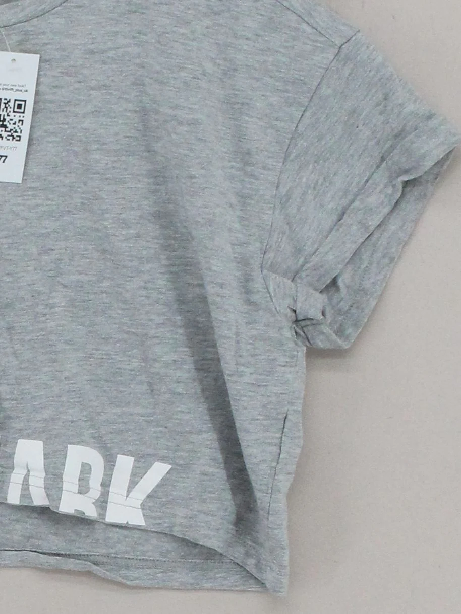 Gymshark Women's T-Shirt M Grey Cotton with Elastane, Viscose Basic - Image 4