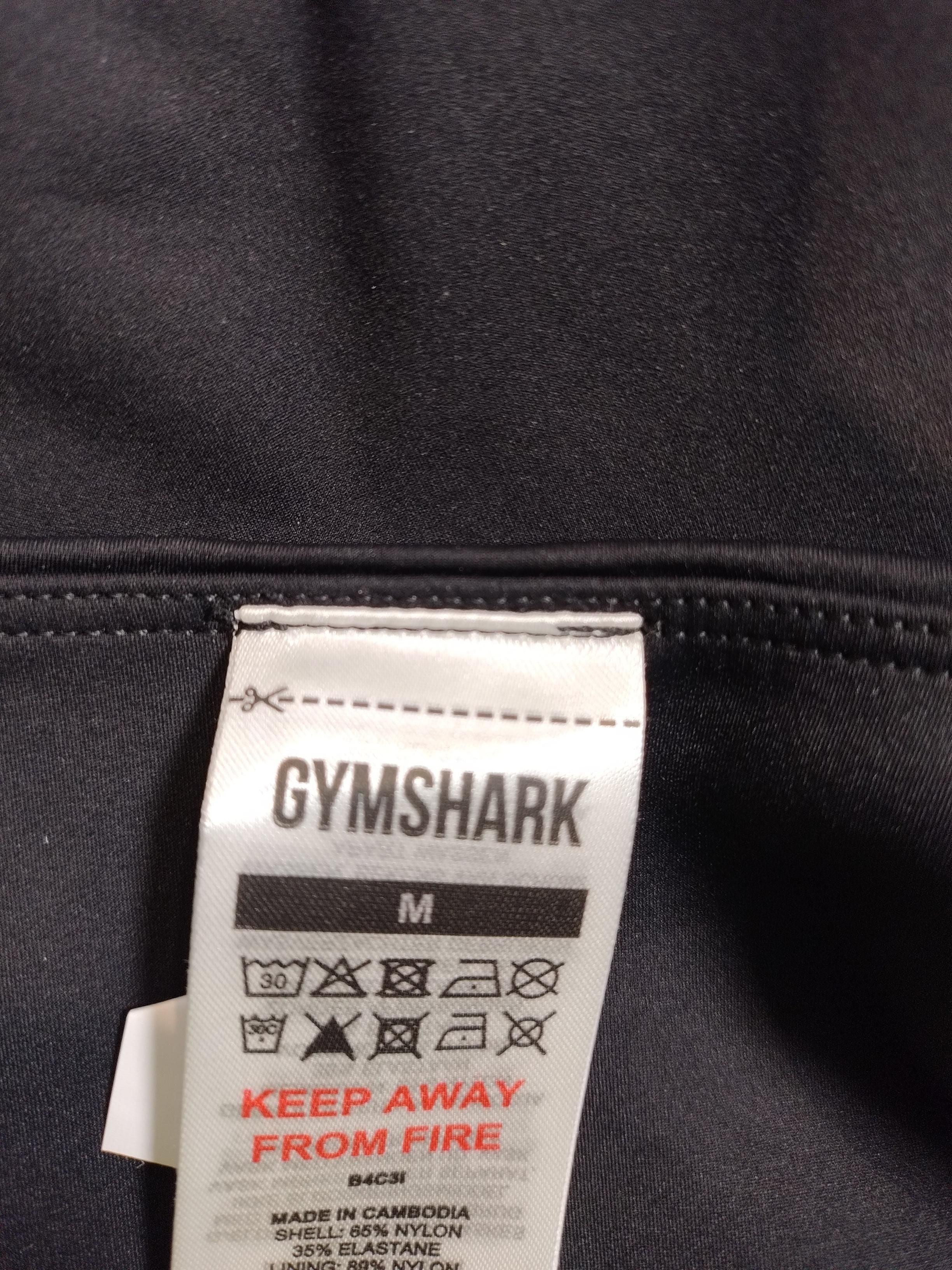 Gymshark Women's Top M Black Nylon with Elastane Long Sleeve Round Neck Cropped - Image 5