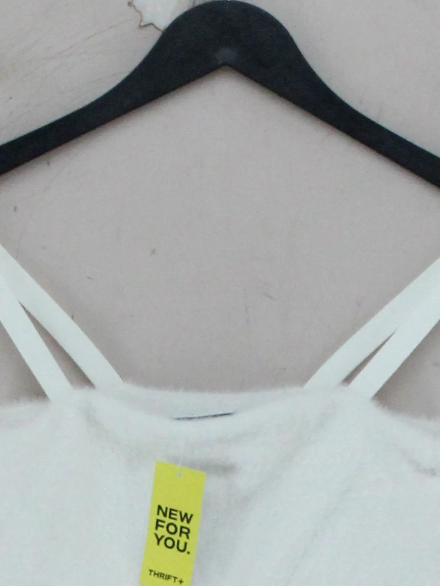Gymshark Women's Top S White Nylon with Elastane Sleeveless Square Neck Basic - Image 3